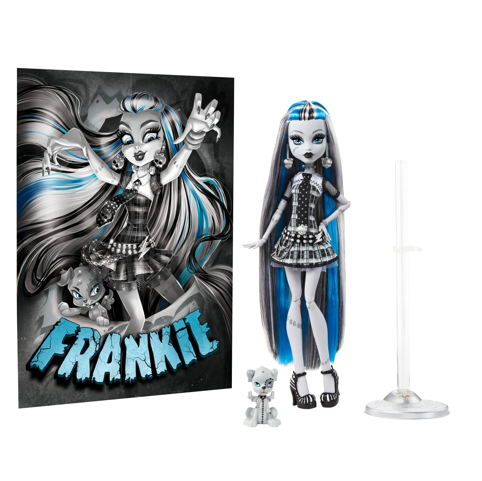 Monster High Reel Drama Frankie Stein Collector Doll in Black And White, Reproduction With Poster