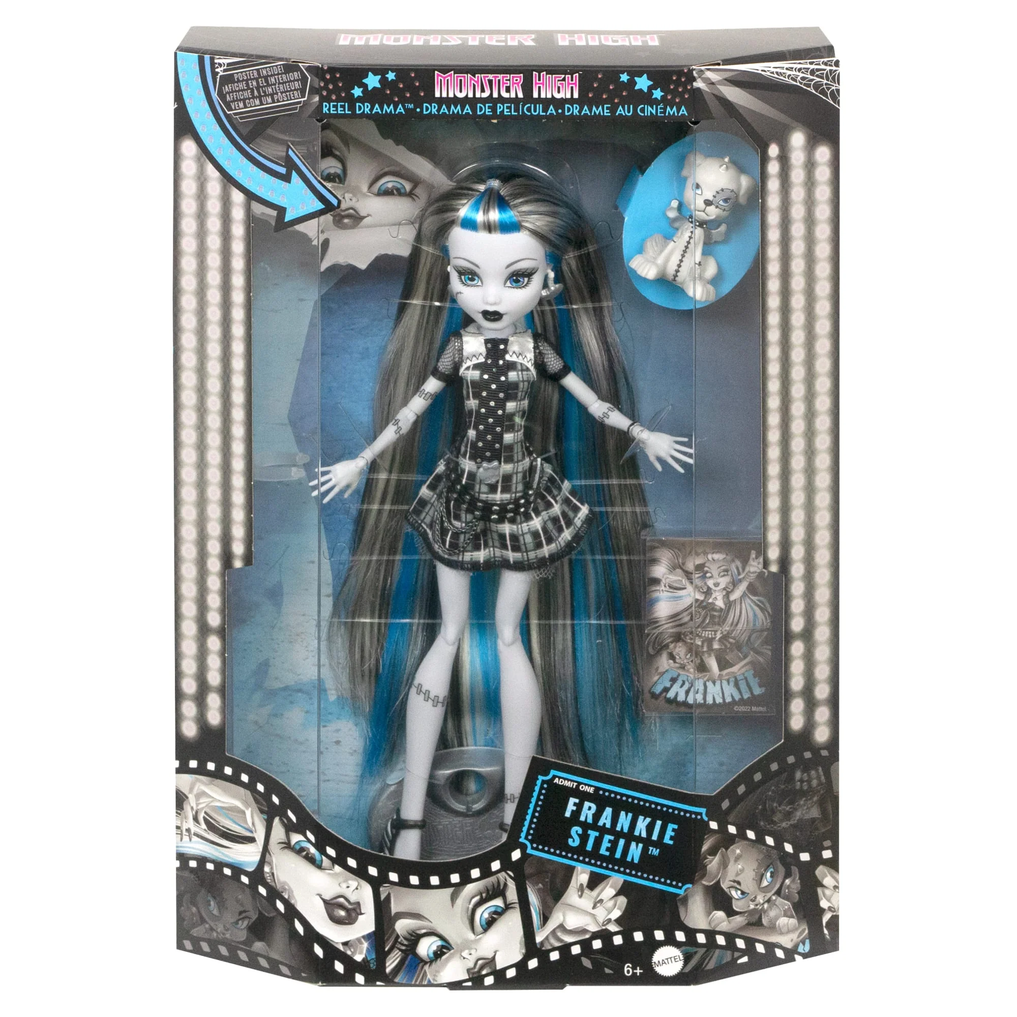 Monster High Reel Drama Frankie Stein Collector Doll in Black And White, Reproduction With Poster - Image 6