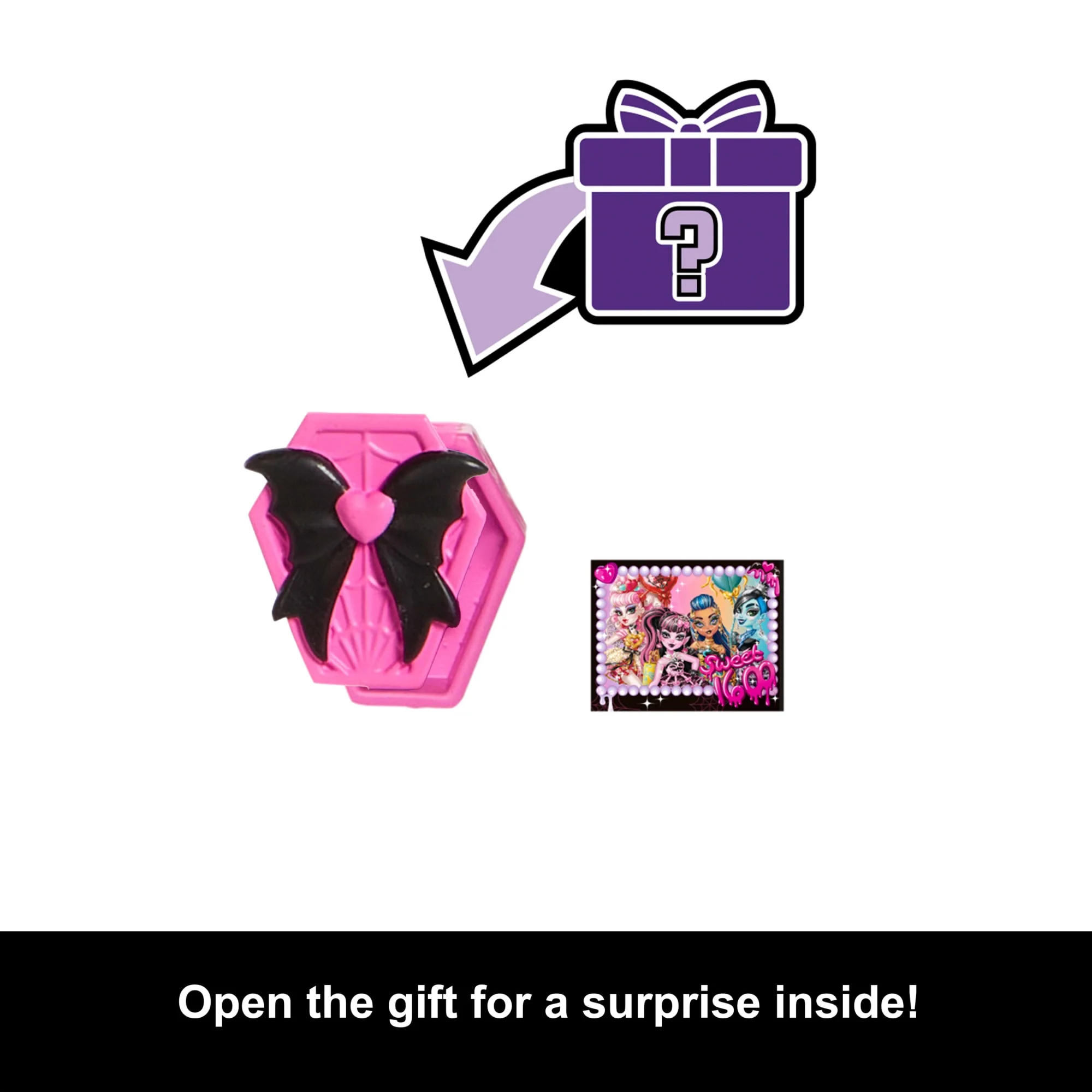 Monster High Scary Sweet Birthday Dolls in Party Dresses With Accessories Like Balloons & Gifts - Image 3
