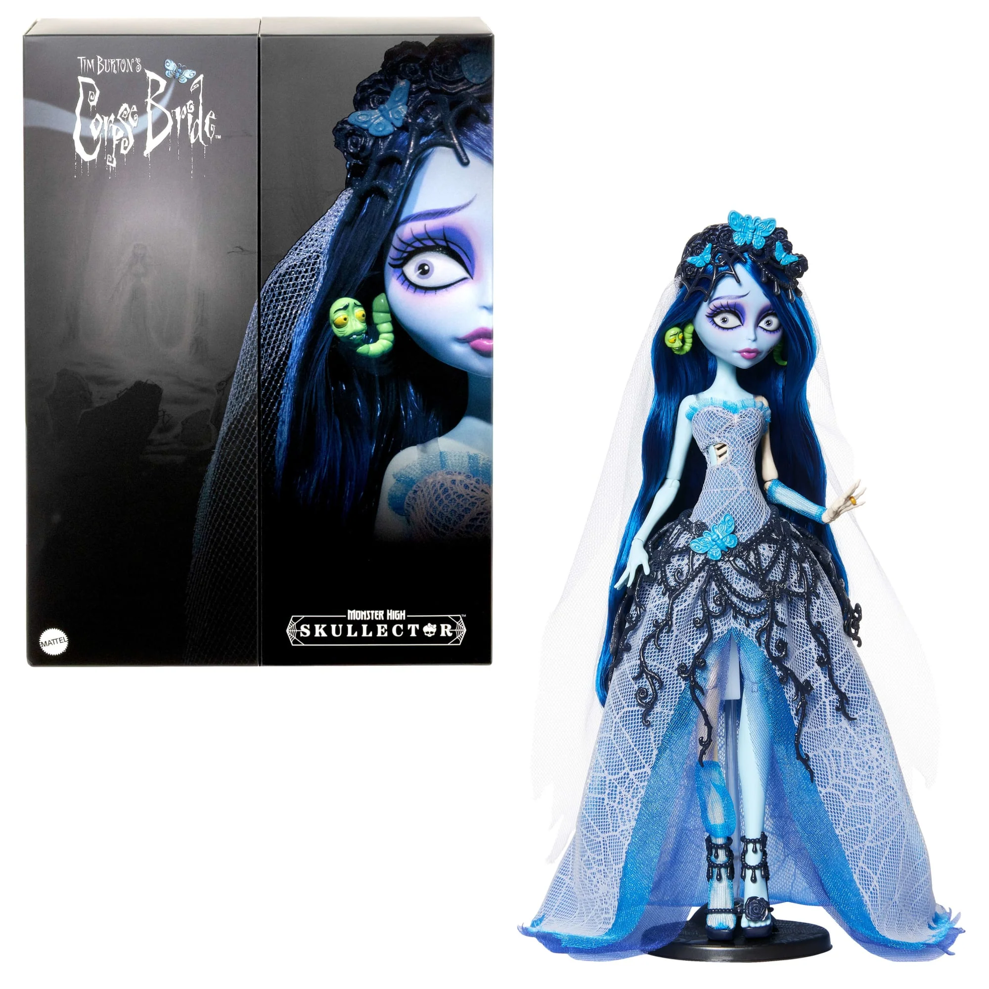 Monster High Skullector Corpse Bride Collectible Doll, Emily in Gothic Wedding Dress With Veil