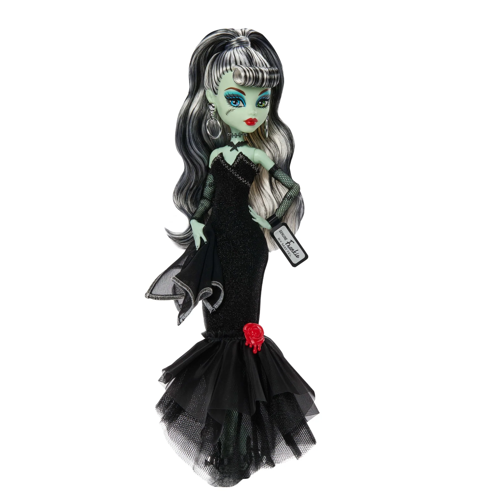 Monster High X Barbie Doll, Frankie Stein With Original Barbie Swimsuit, Black Dress And Accessories - Image 3