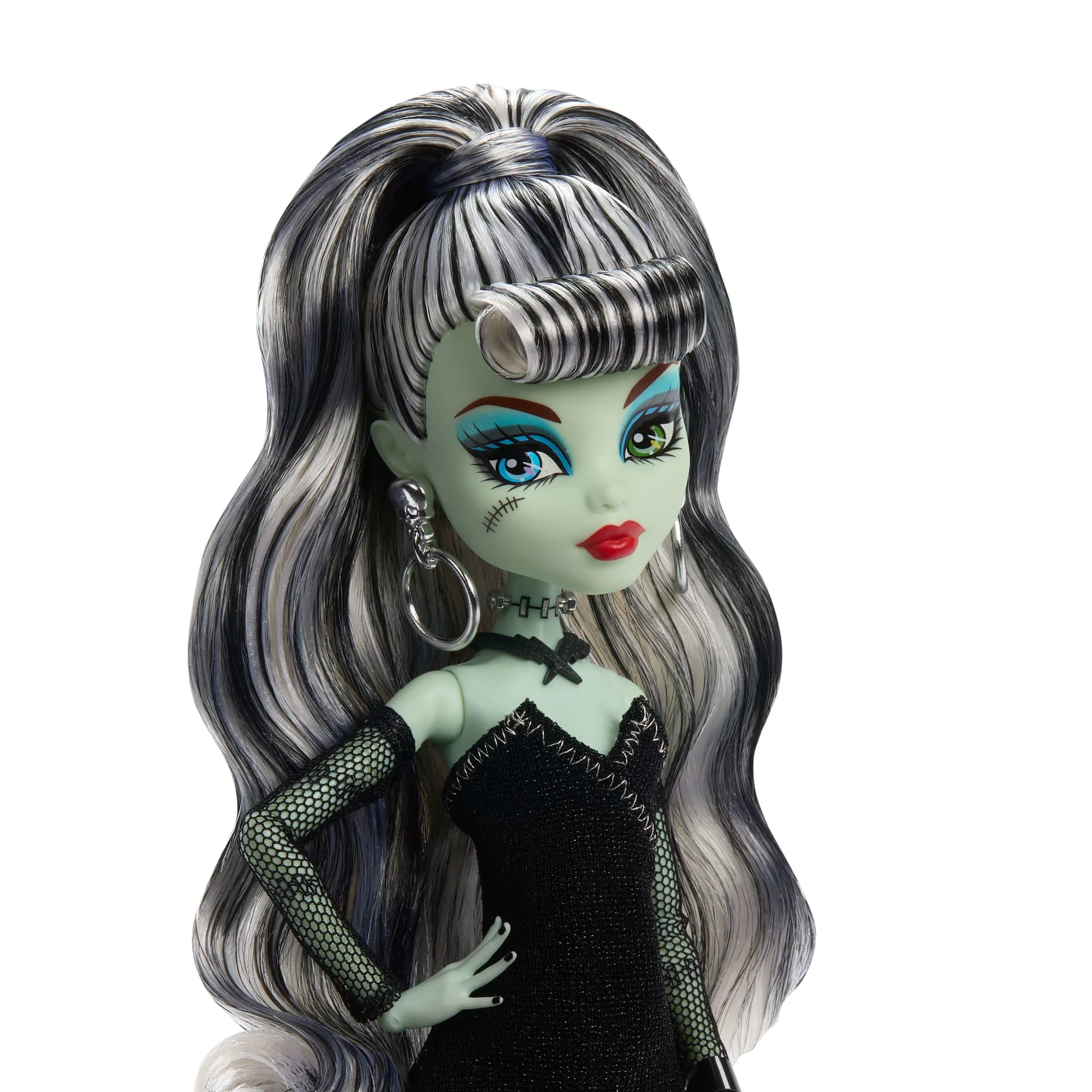 Monster High X Barbie Doll, Frankie Stein With Original Barbie Swimsuit, Black Dress And Accessories - Image 4