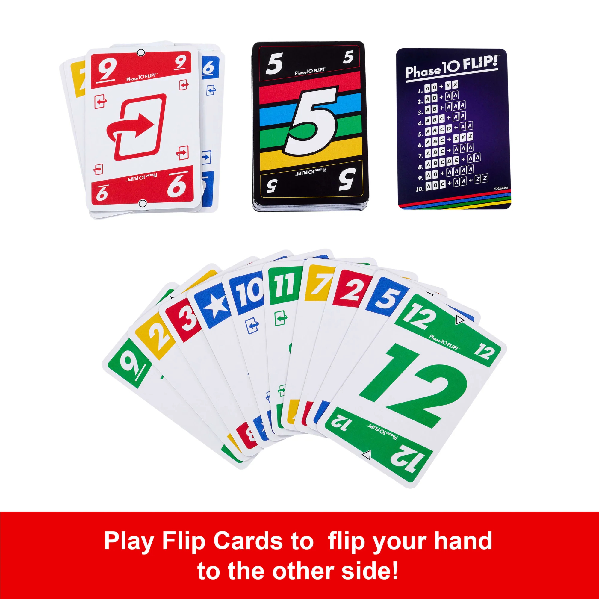 Phase 10 Flip Card Game, Classic Family Card Game With Double-Sided Cards For 2-6 Players - Image 4