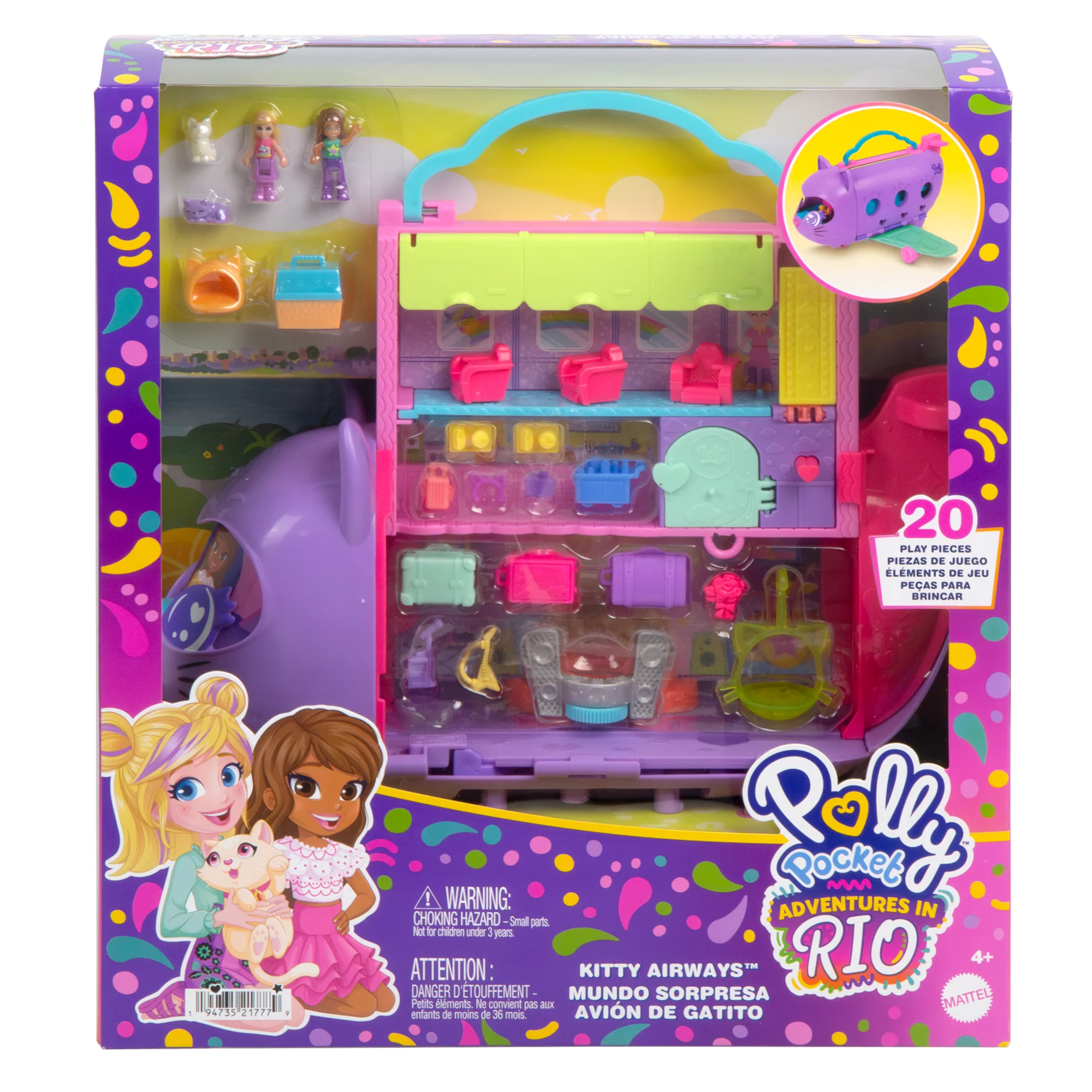 Polly Pocket-Avion Chaton Transformable-Coffret Avec 2Mini-Figurines - Image 5