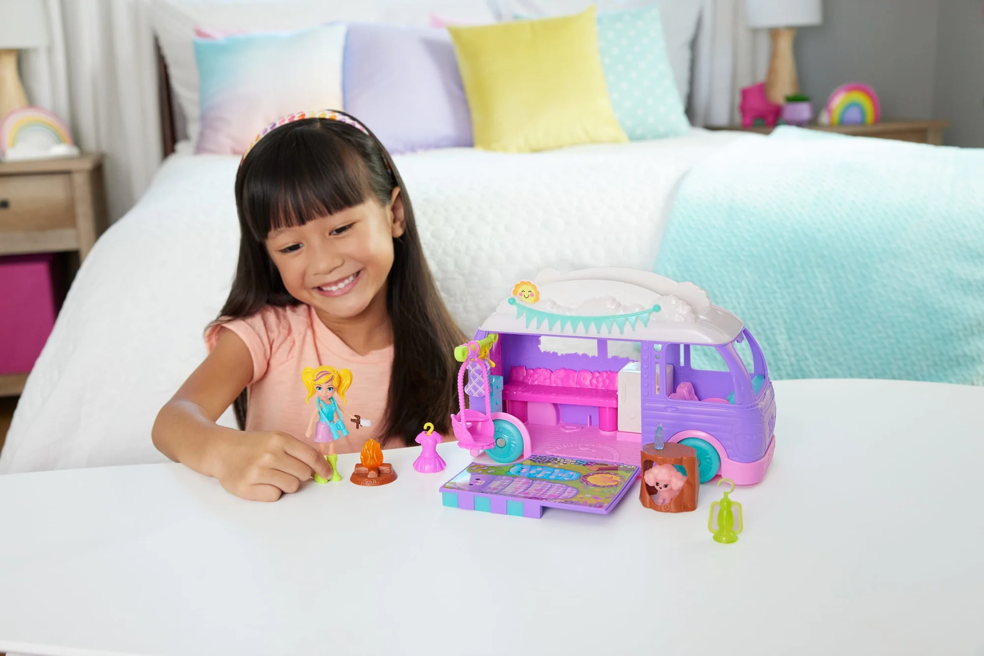 Polly Pocket  Coffret de Jeu  Autocaravane de Camping Glamour - Image 2
