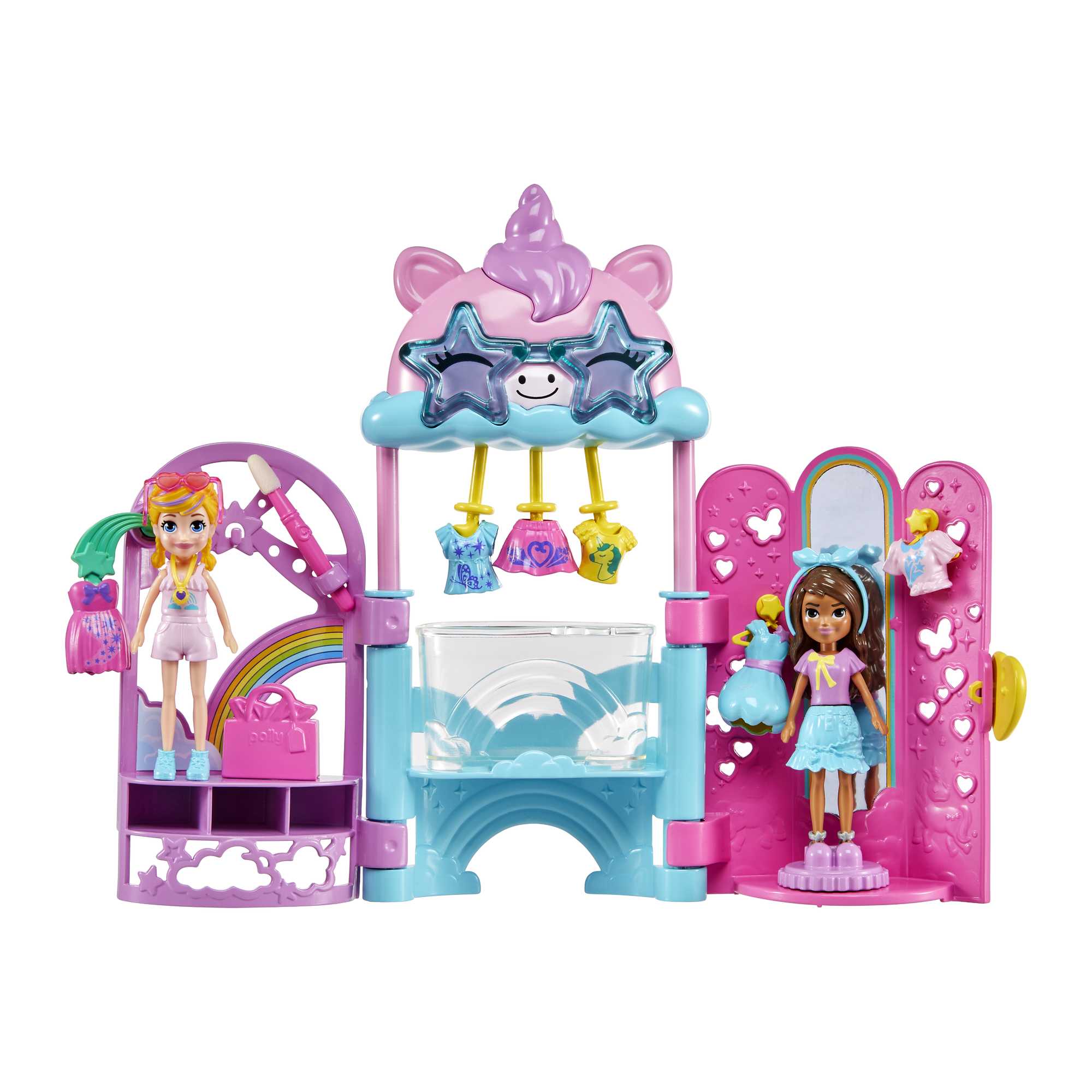 Polly Pocket Coffret de Jeu Studio Glamour, 2 Poupées, 19 Access.