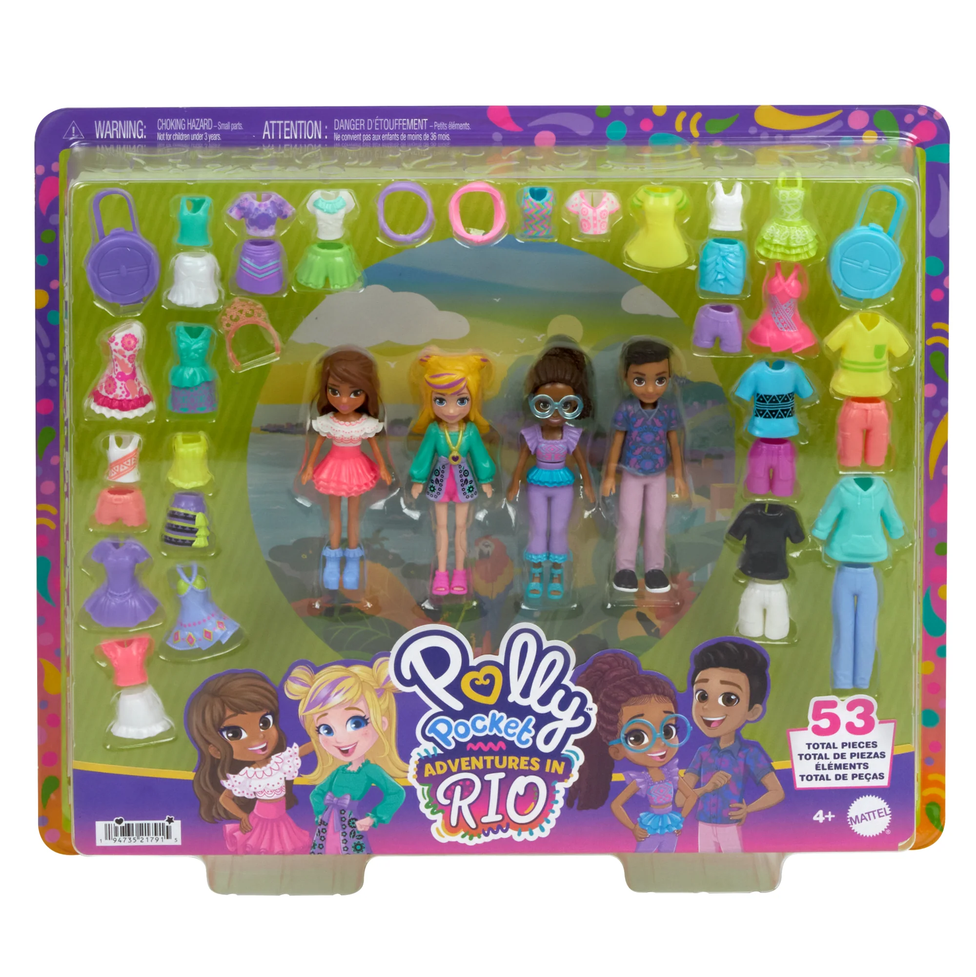 Polly Pocket Coffret Mode Aventures à Rio, 4Poupées, 49Éléments - Image 5