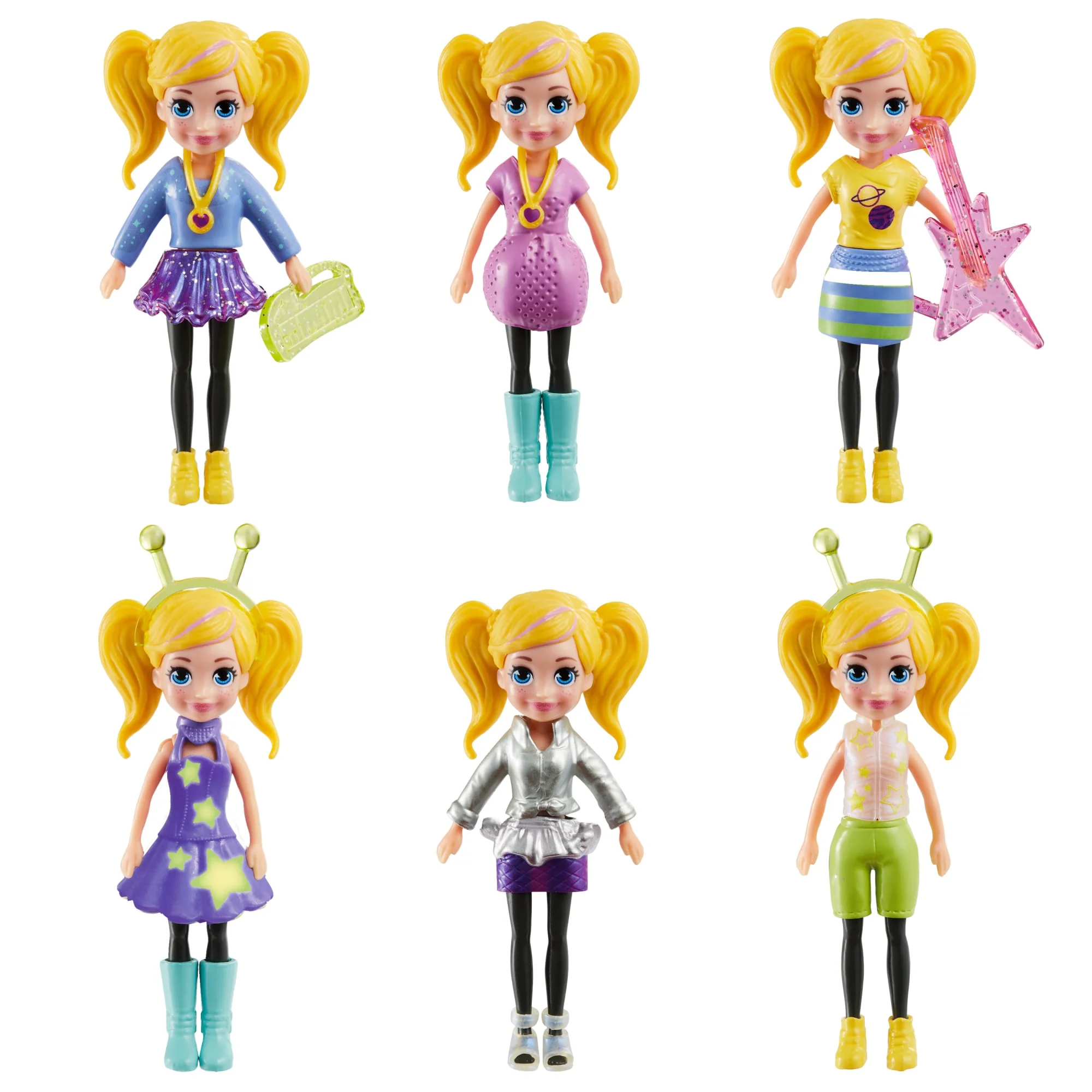 Polly Pocket 2 Poupées et 25 Accessoires Pop Star, Phosphorescent - Image 3