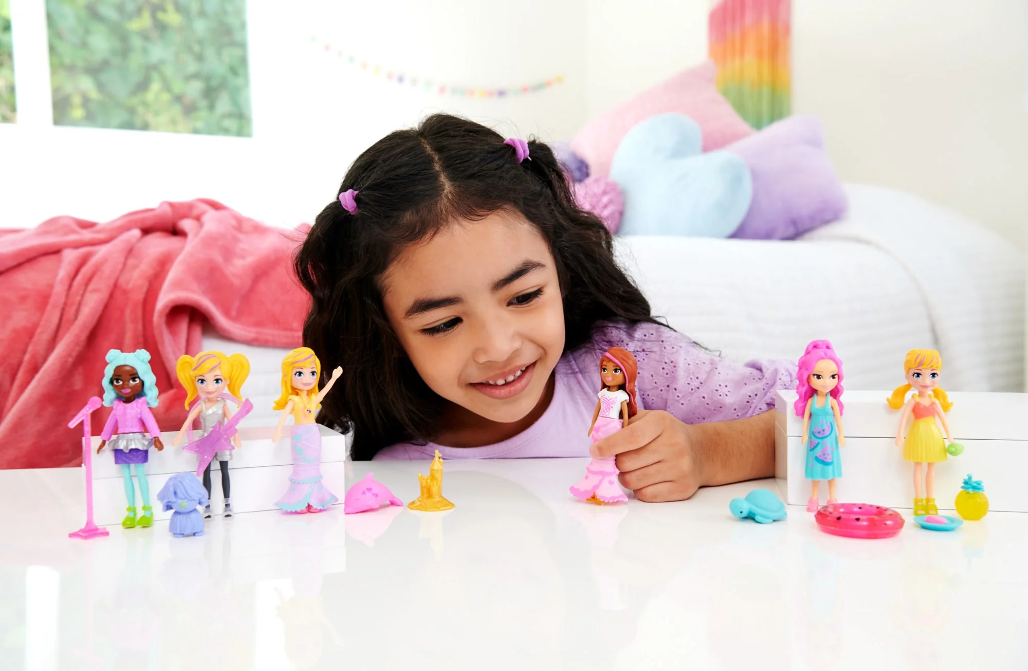 Polly Pocket 2 Poupées et 25 Accessoires Pop Star, Phosphorescent - Image 4