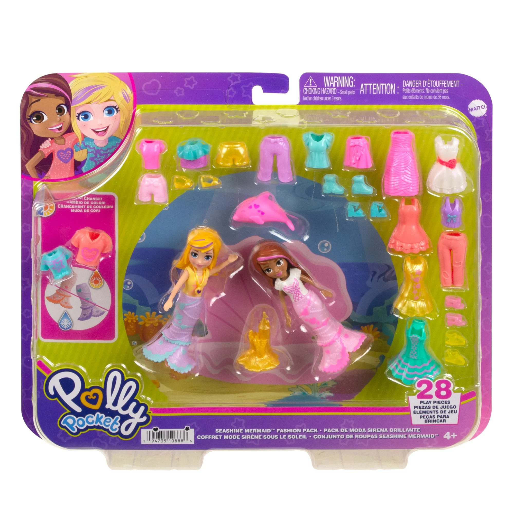 Polly Pocket 2 Poupées et 25 Accessoires Pop Star, Phosphorescent - Image 5