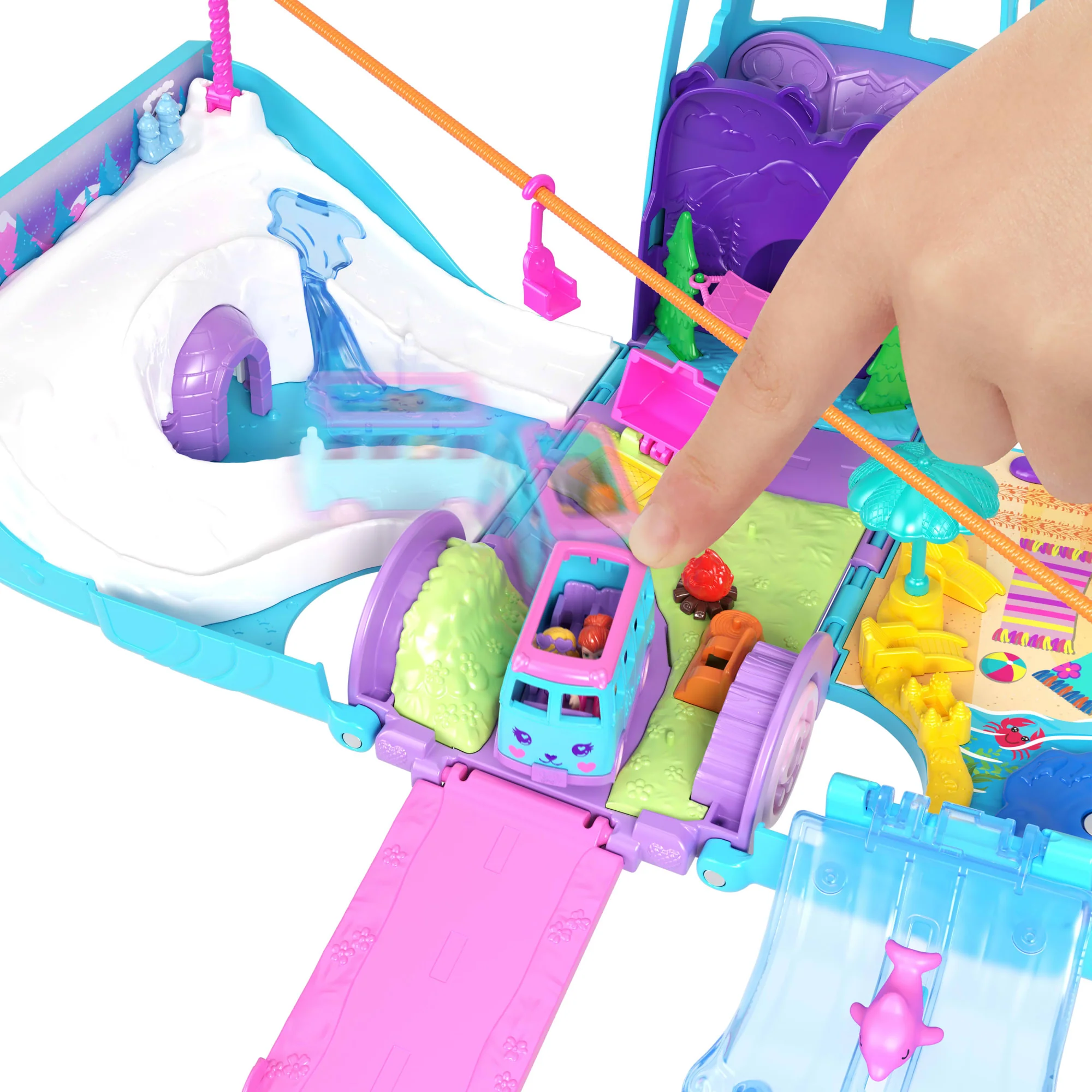 Polly Pocket Conjunto de Brinquedo Estrojo Aventura Sobre Rodas com Pets - Image 4