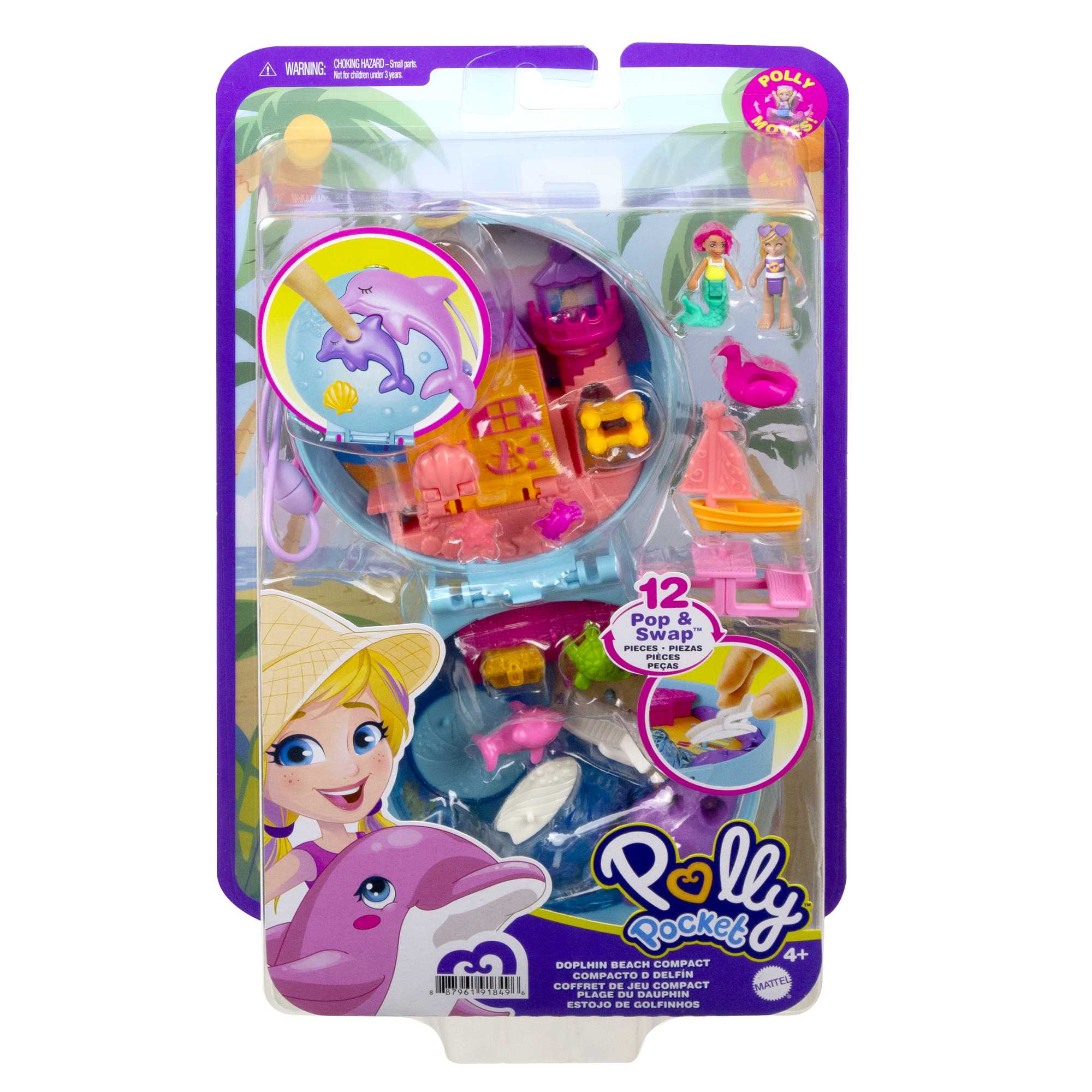 Polly Pocket Dolphin Beach Compact - Image 6