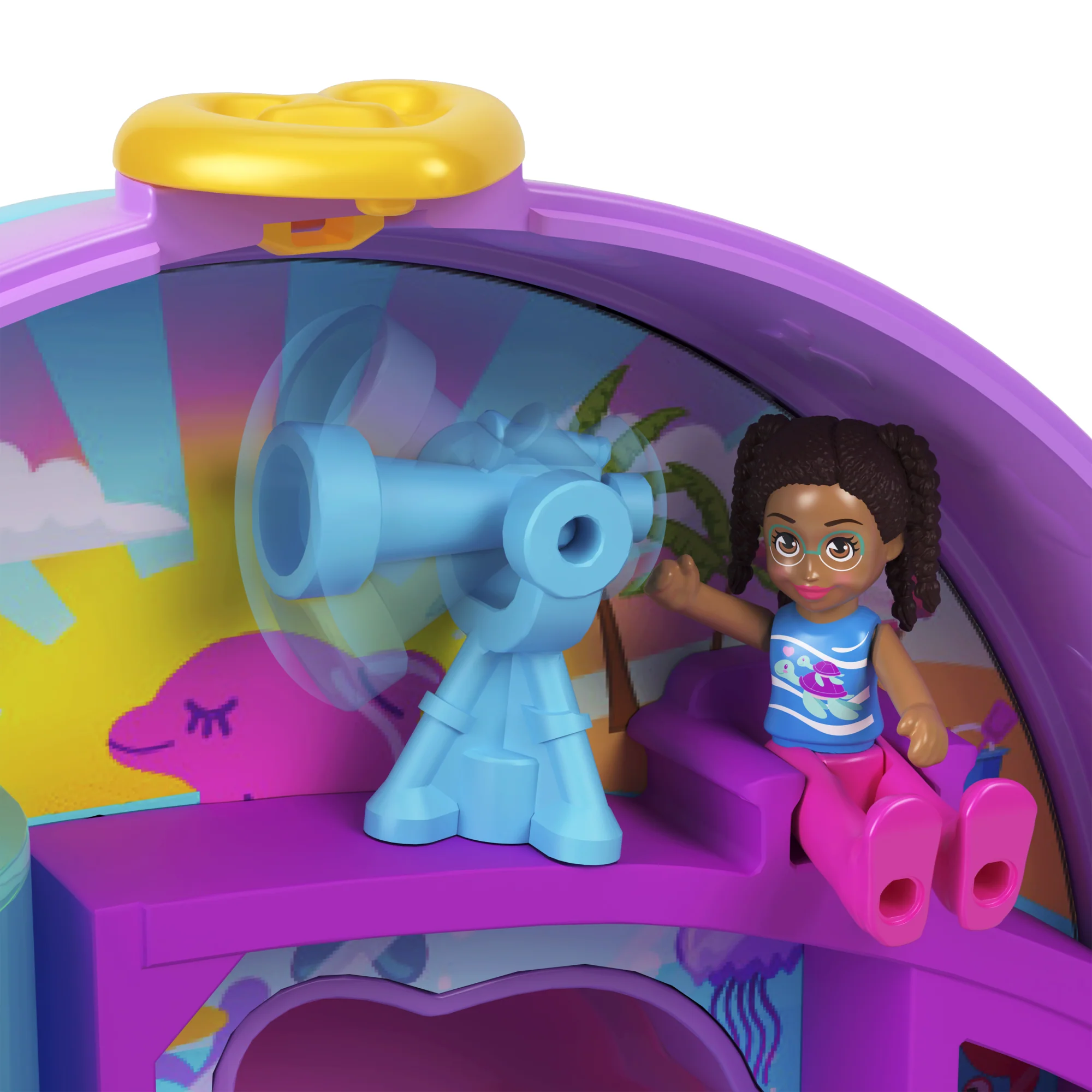 Polly Pocket Dolphin Rescue & Play Compact With 2 Micro Dolls And Sea Pets, Animal Toy With Ocean Accessories - Image 4