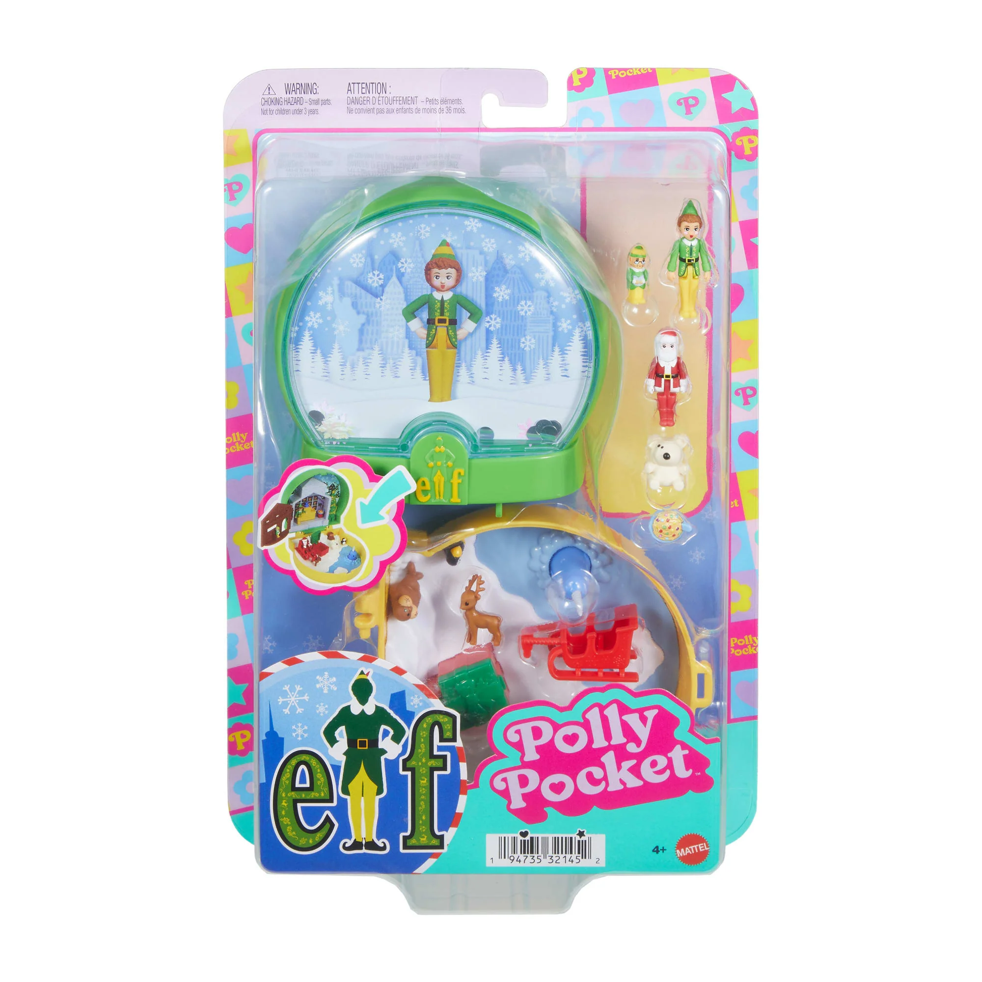 Polly Pocket Micro Buddy & Santa Dolls And Playset, Collaboration Elf Compact With 5 Accessories, Holiday Theme - Image 6
