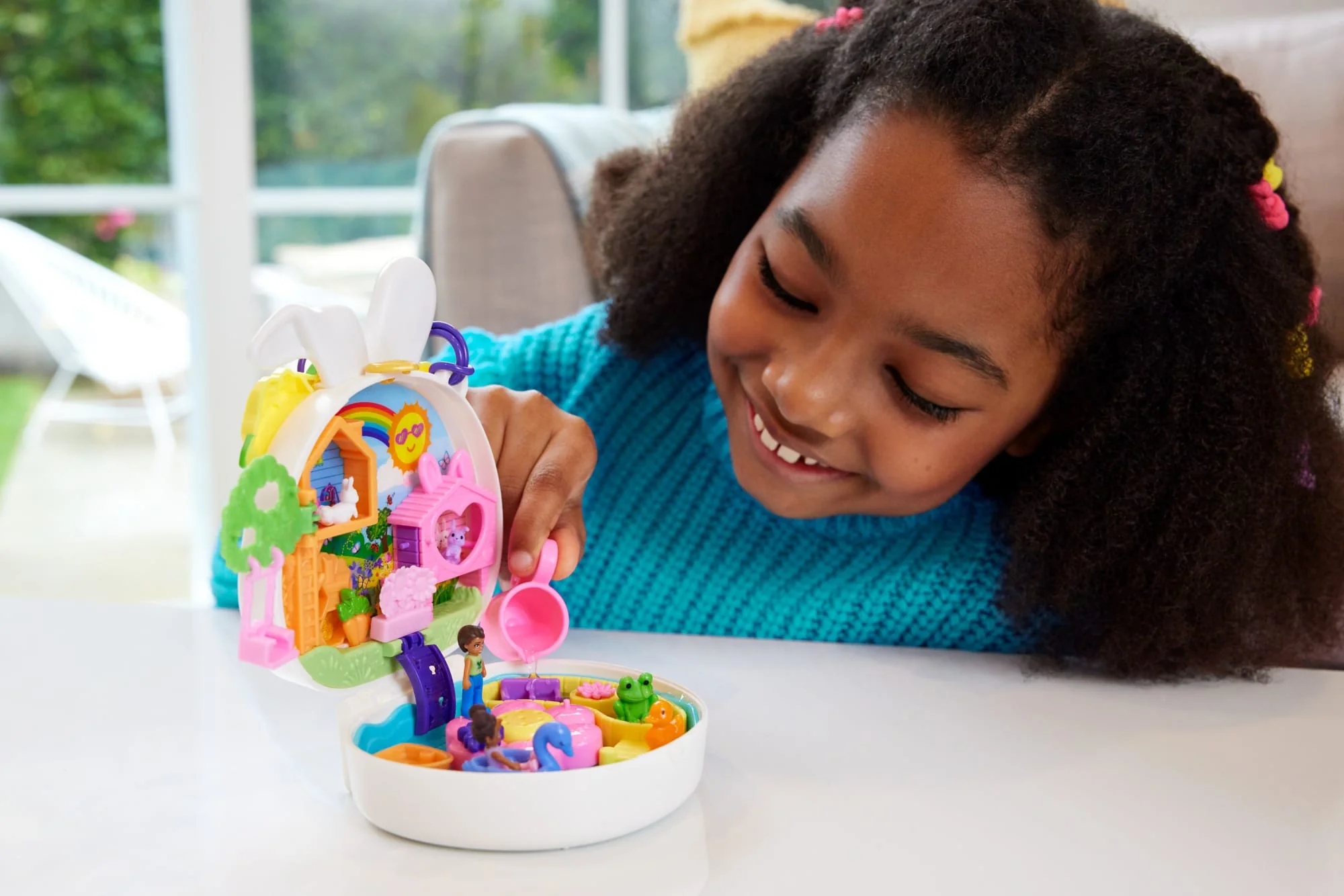 Polly Pocket Dolls Flower Garden Bunny Compact Playset - Image 2