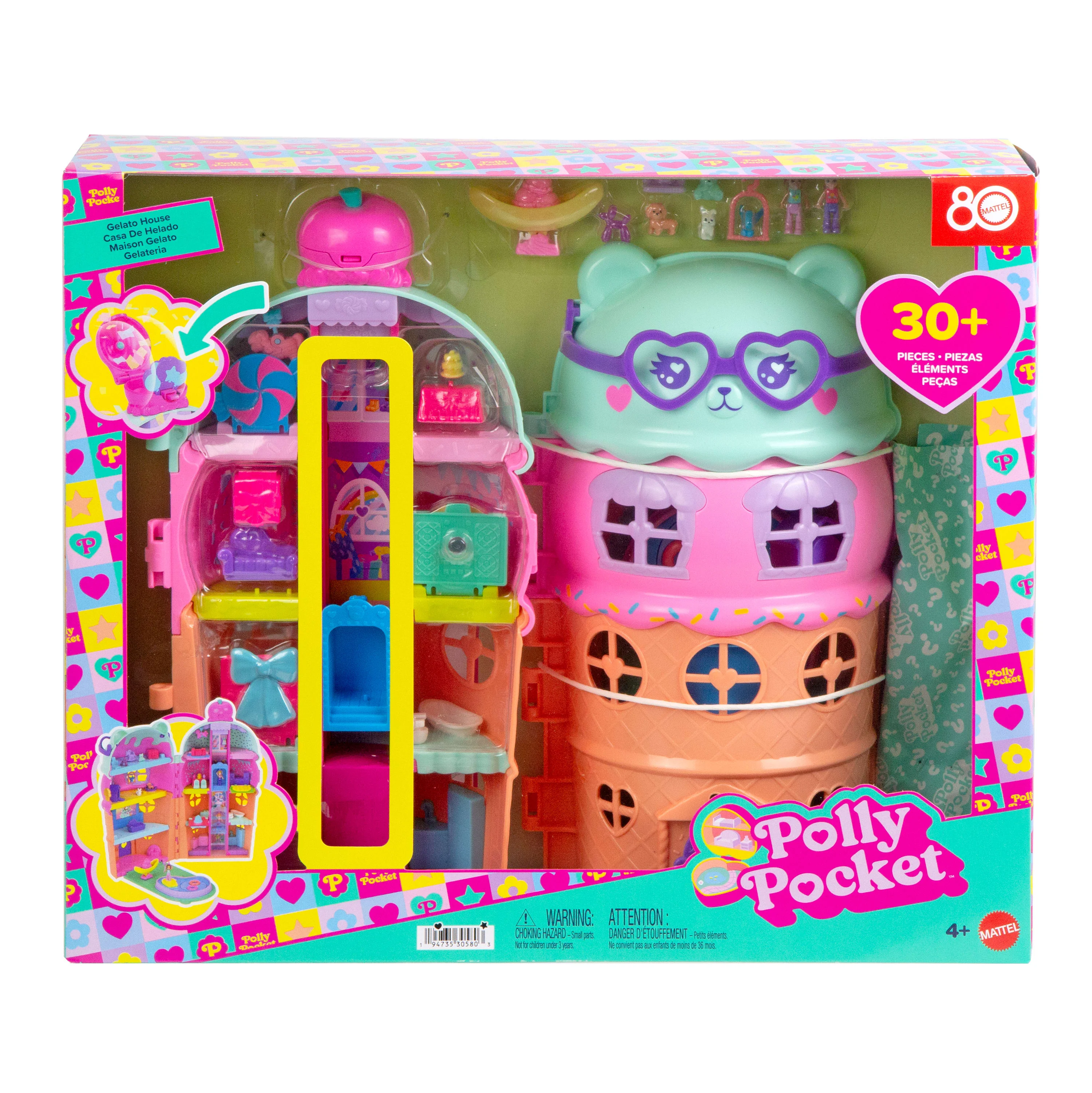 Polly Pocket Dolls And Playset, Gelato House With Elevator, Ice Cream Theme With 25+ Accessories Including Furniture And Pets - Image 6