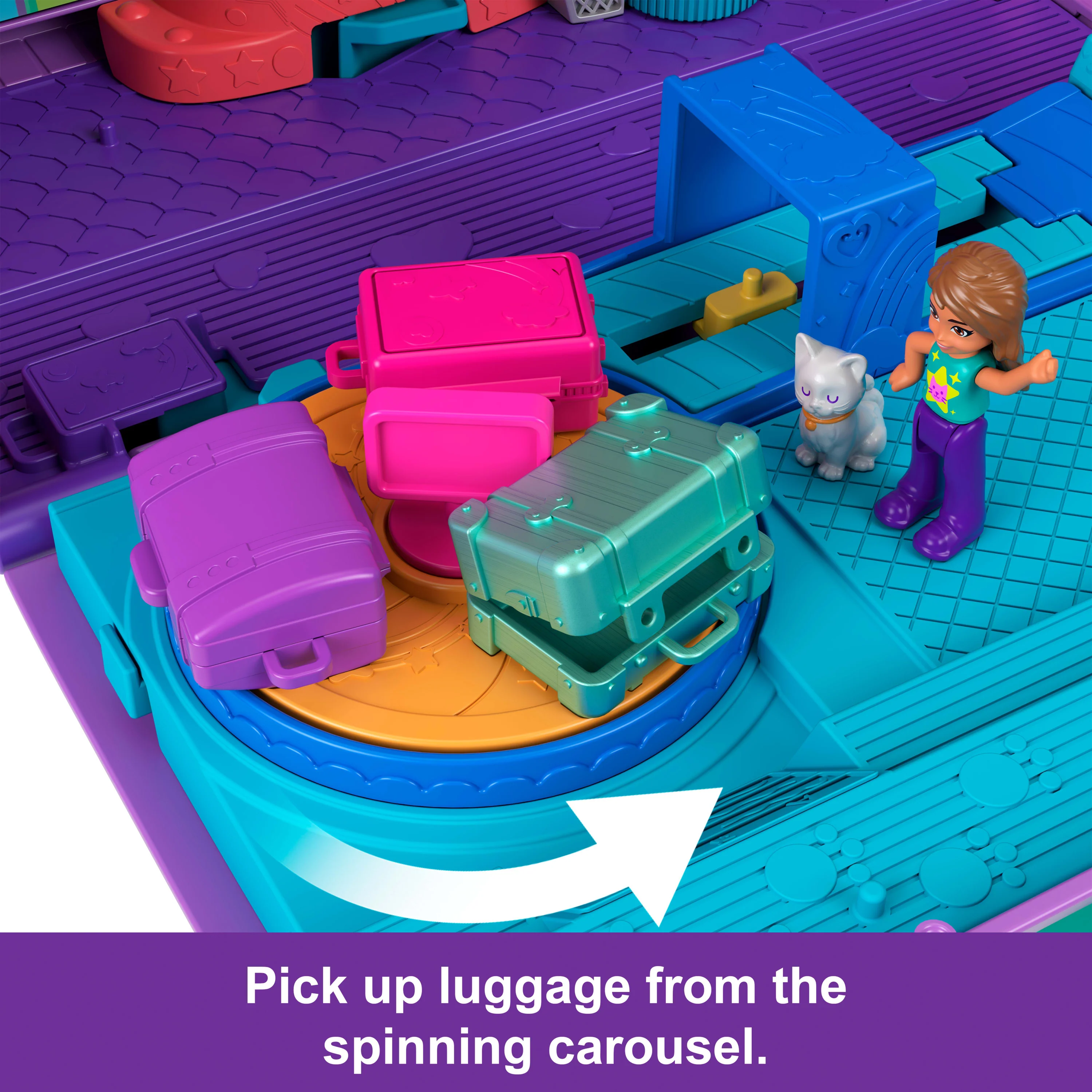 Polly Pocket Kitty Airways Playset With 2 Micro Dolls And Pet, Airplane Travel Toy With Accessories - Image 4