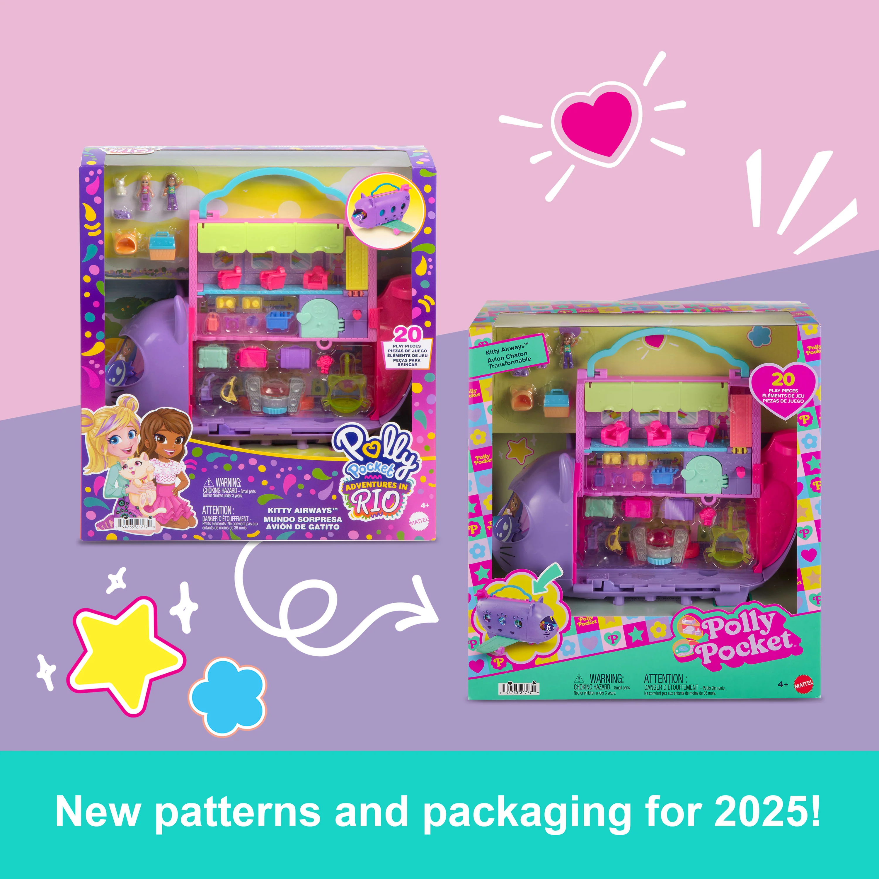 Polly Pocket Kitty Airways Playset With 2 Micro Dolls And Pet, Airplane Travel Toy With Accessories - Image 6