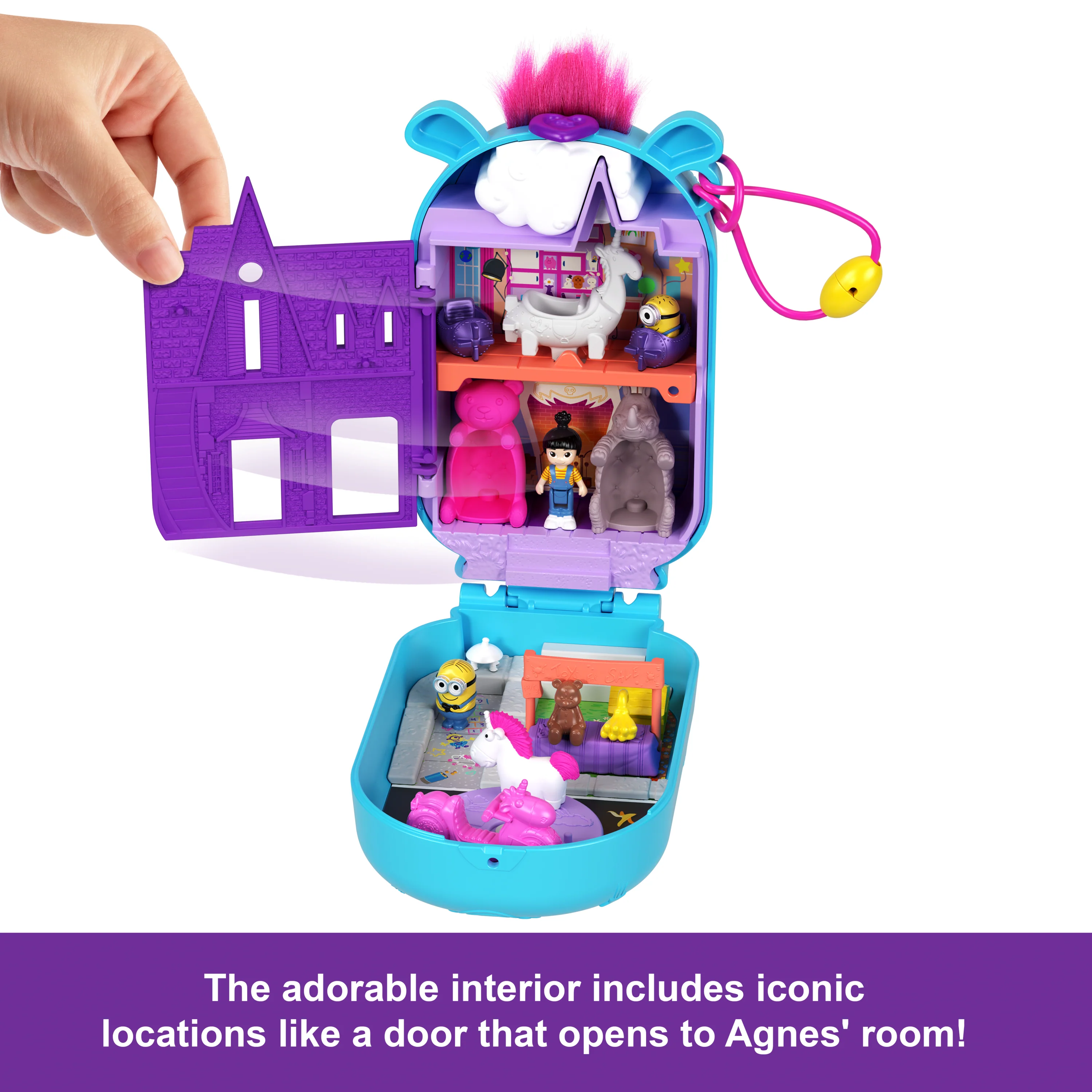 Polly Pocket Playset, Minions Compact With 9 Accessories, 1 Doll, 2 Minions And Unicorn Toy - Image 3