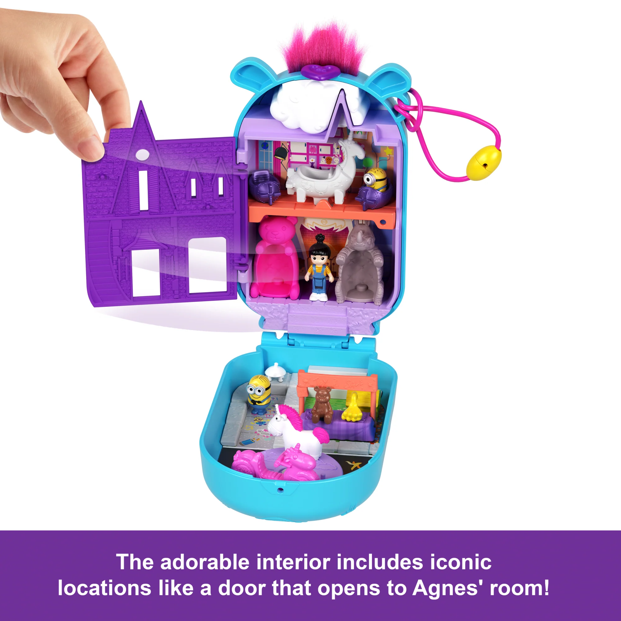 Polly Pocket Playset, Minions Compact With 9 Accessories, 1 Doll, 2 Minions And Unicorn Toy - Image 3