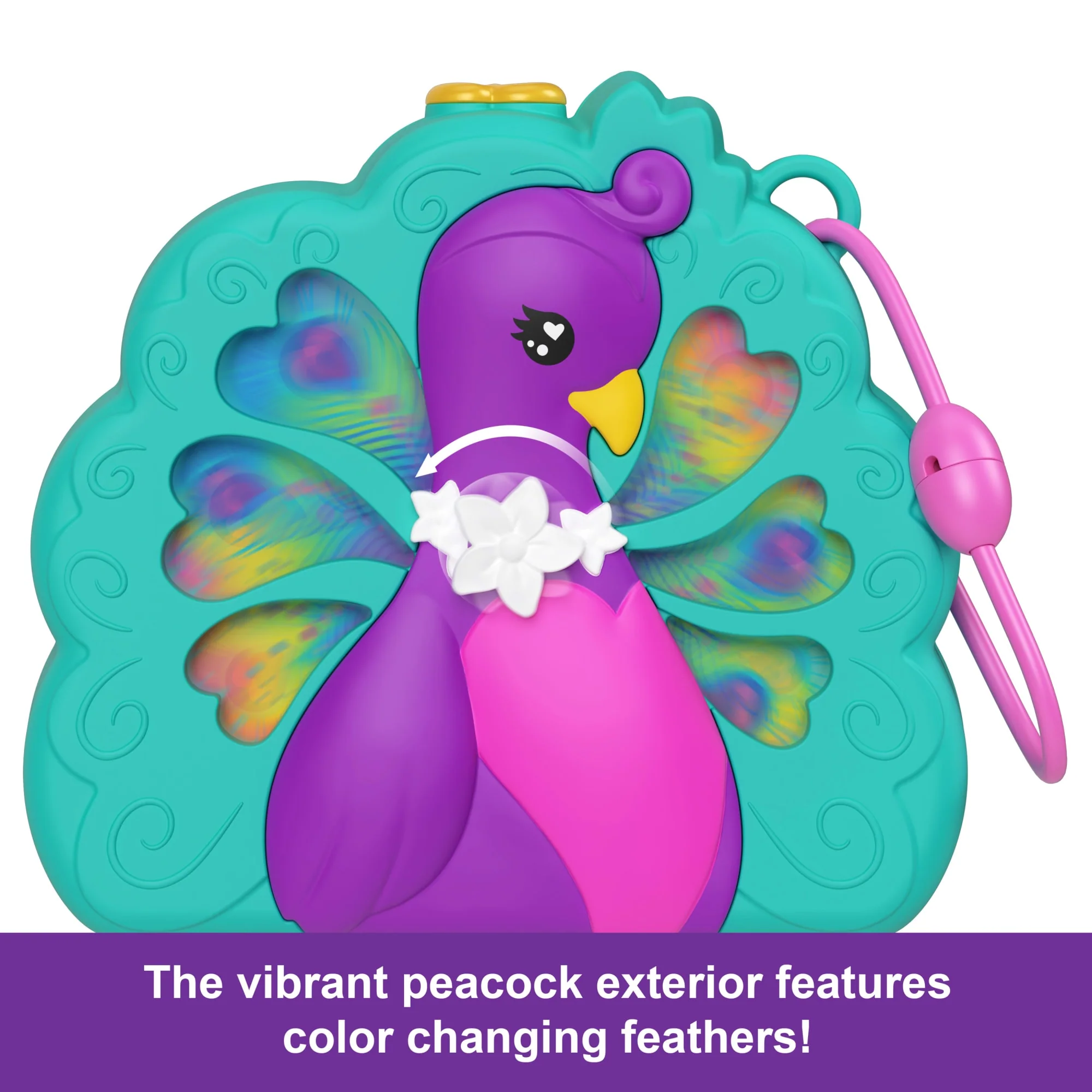 Polly Pocket Peacock Garden Compact With 2 Micro Dolls And Pets, Travel Toy With Animal Accessories - Image 3