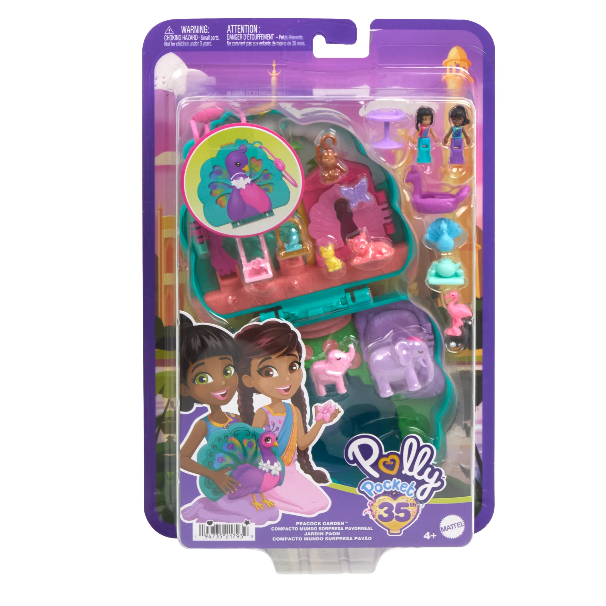 Polly Pocket Peacock Garden Compact With 2 Micro Dolls And Pets, Travel Toy With Animal Accessories - Image 6