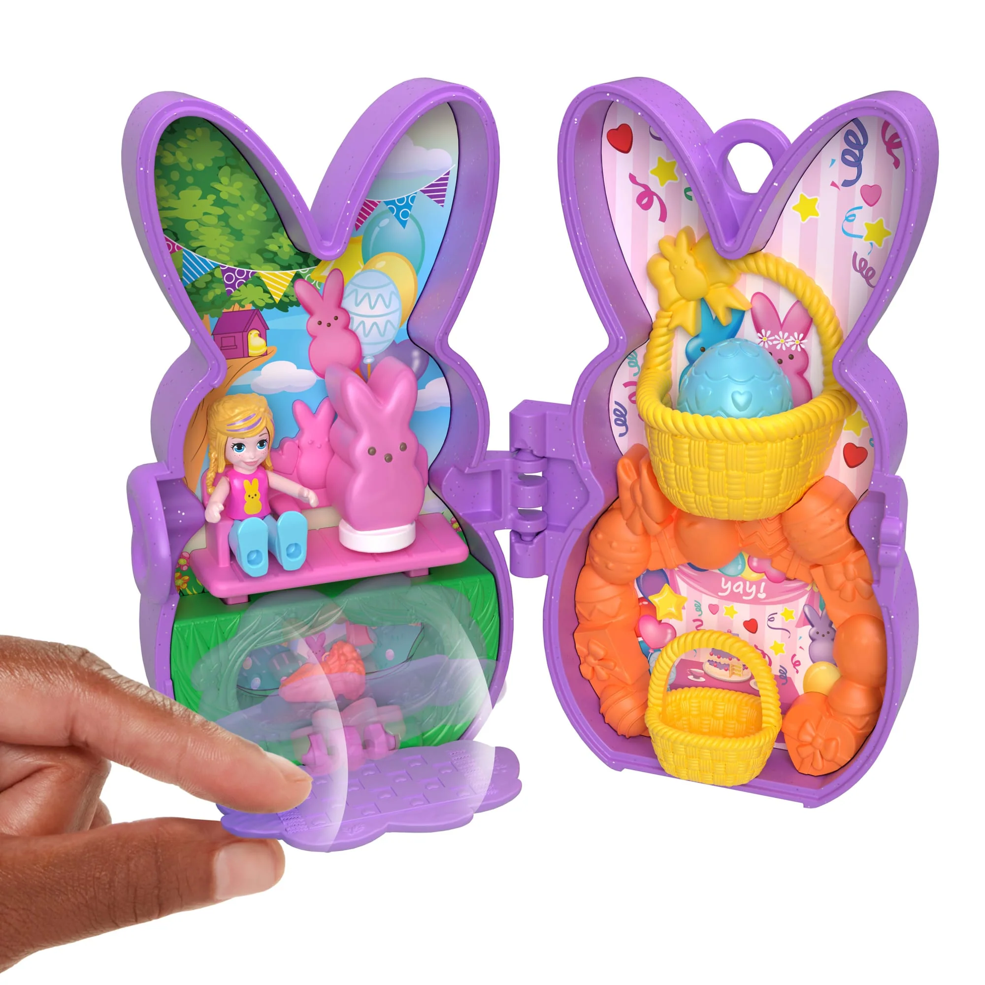 Polly Pocket X Peeps, Dolls & 2 Playsets With 6 Themed Accessories, Compact Travel Toy With Clip Keychains - Image 5