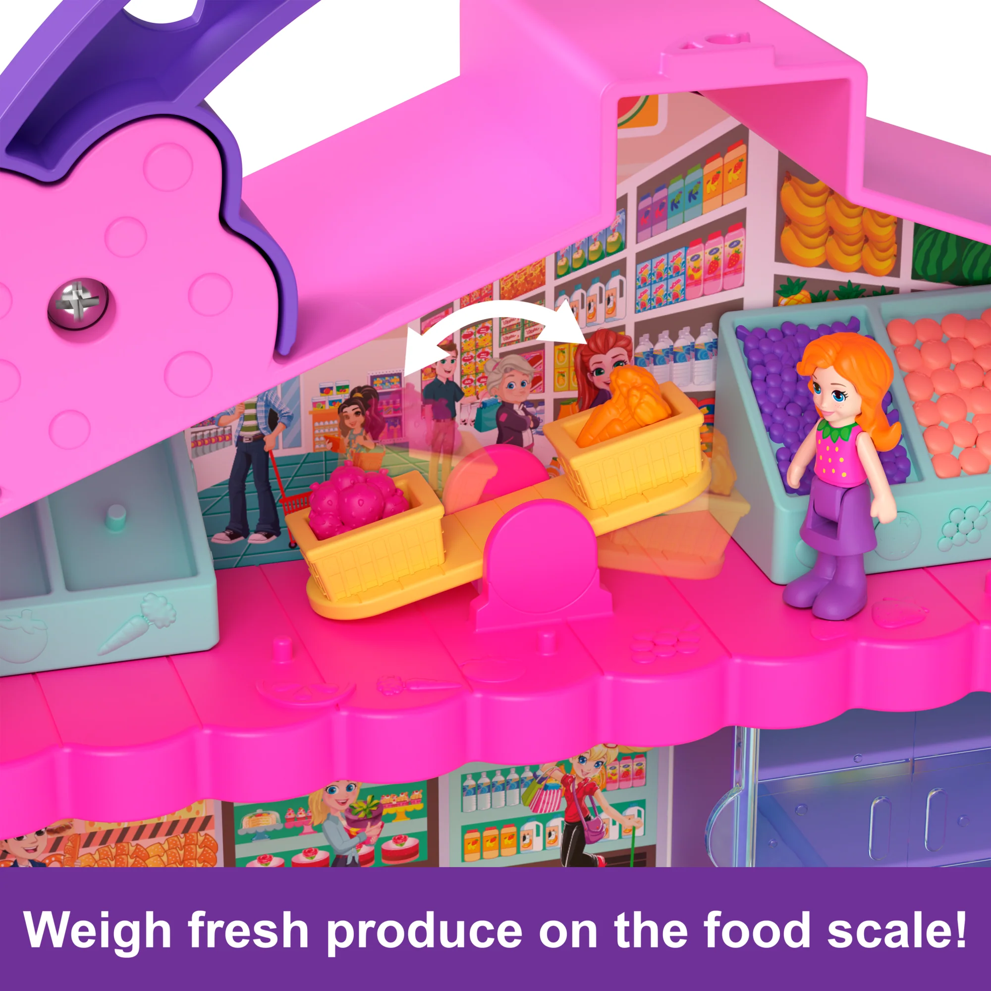 Polly Pocket Dolls & Playset, Food Toy With Micro Dolls And Accessories, Pollyville Fresh Market - Image 5