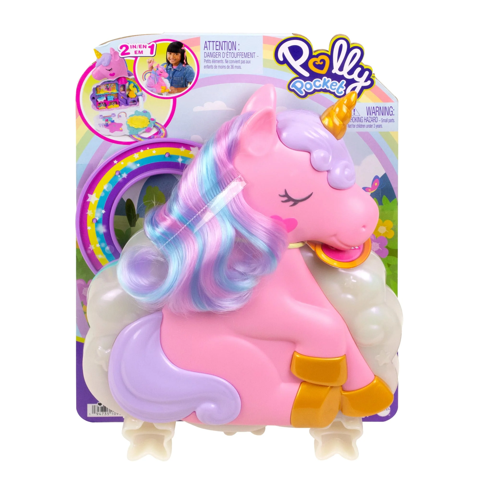 Polly Pocket Coffret Salon Licorne Arc-en-Ciel, 2 Poupées, 20+ Acc. - Image 6