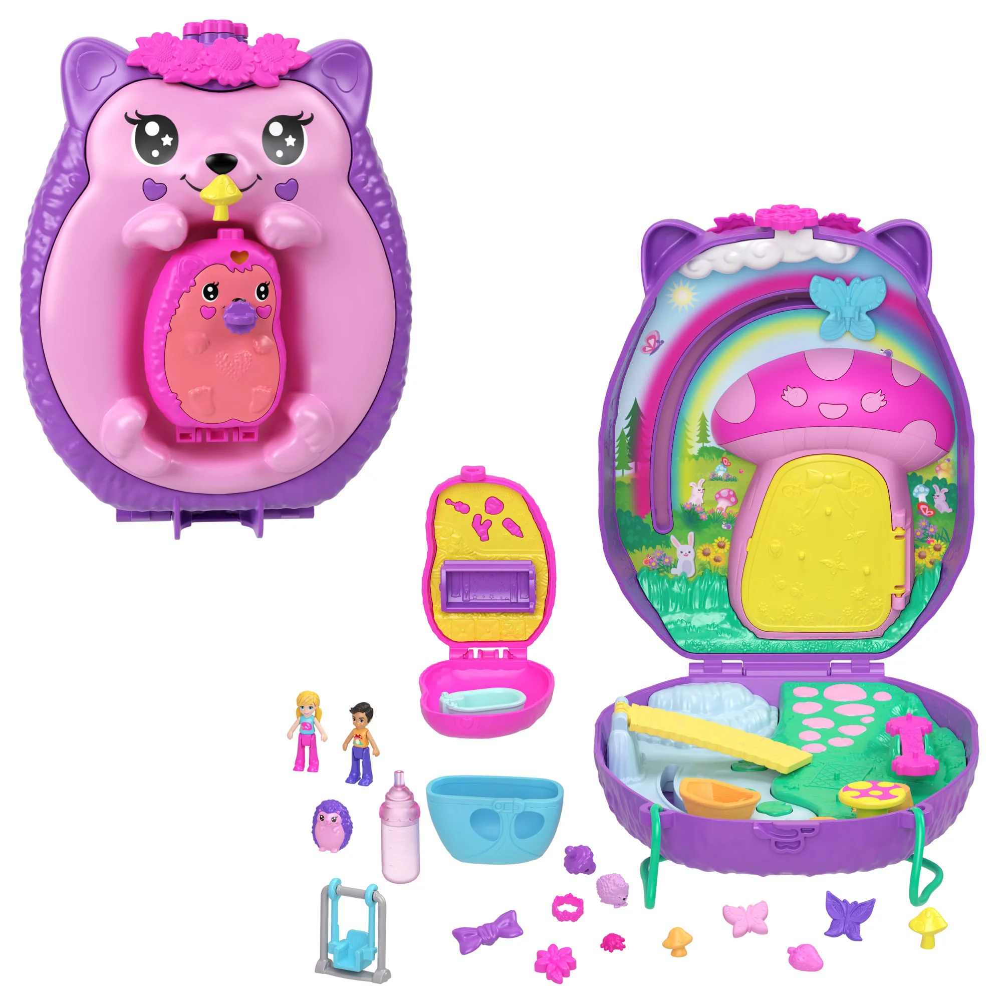 Polly Pocket Set de Juego Erizo Mamá y Bebé