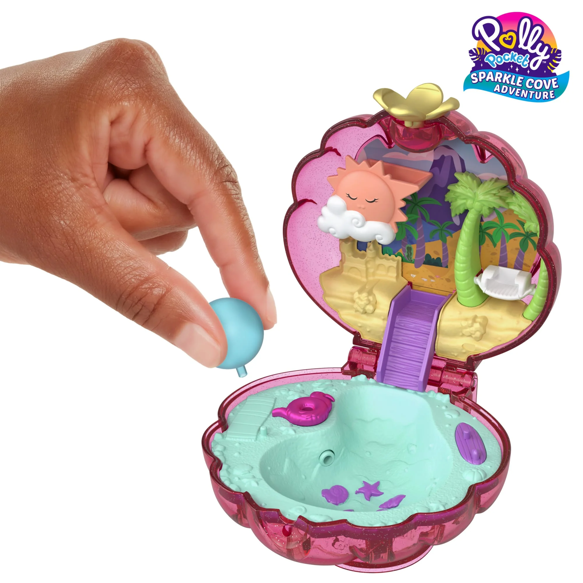 Polly Pocket Sparkle Cove Adventure Beach Compact Playset With Micro Doll, Accessories & Surprise - Image 6