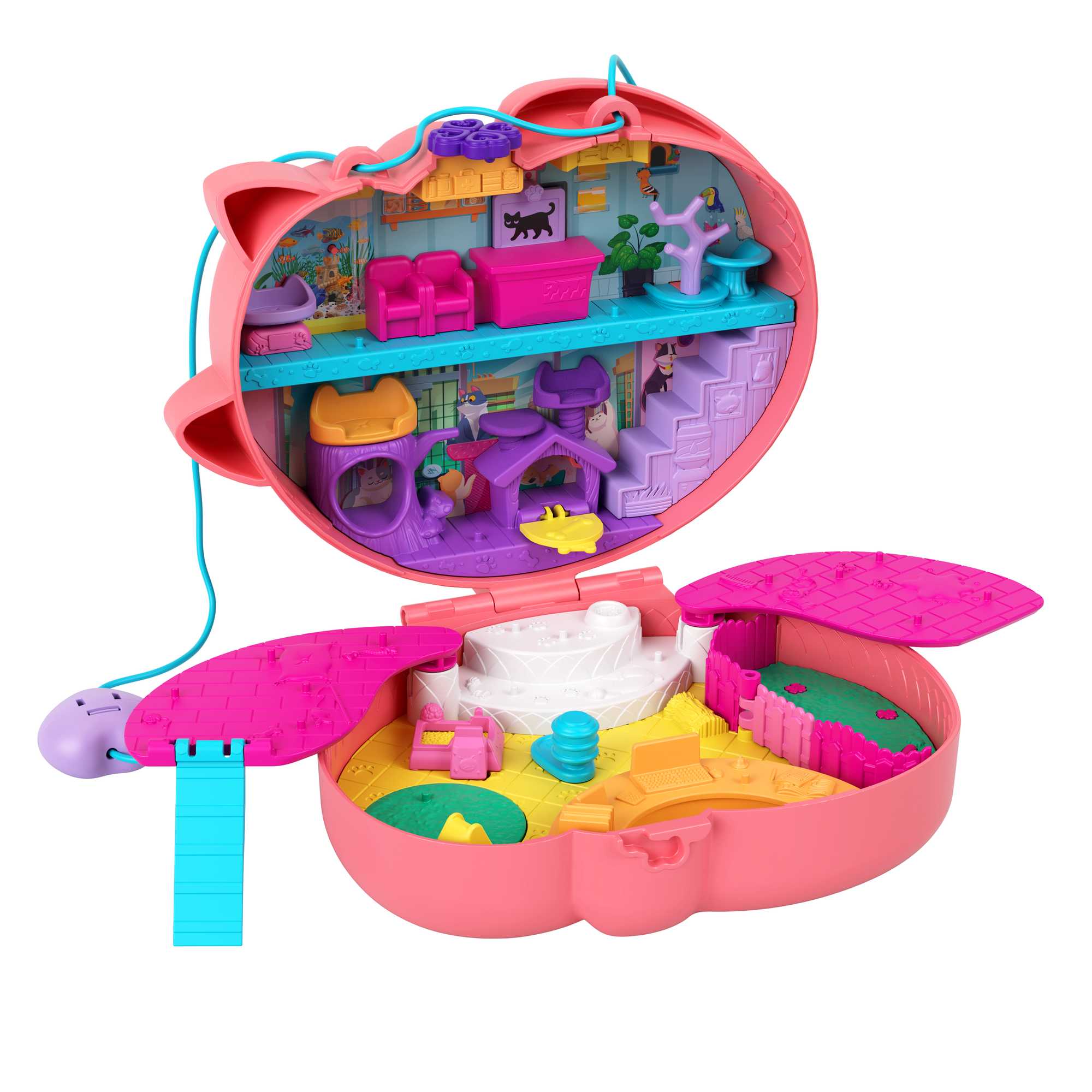 Polly Pocket Starring Shani Cuddly Cat Purse Compact