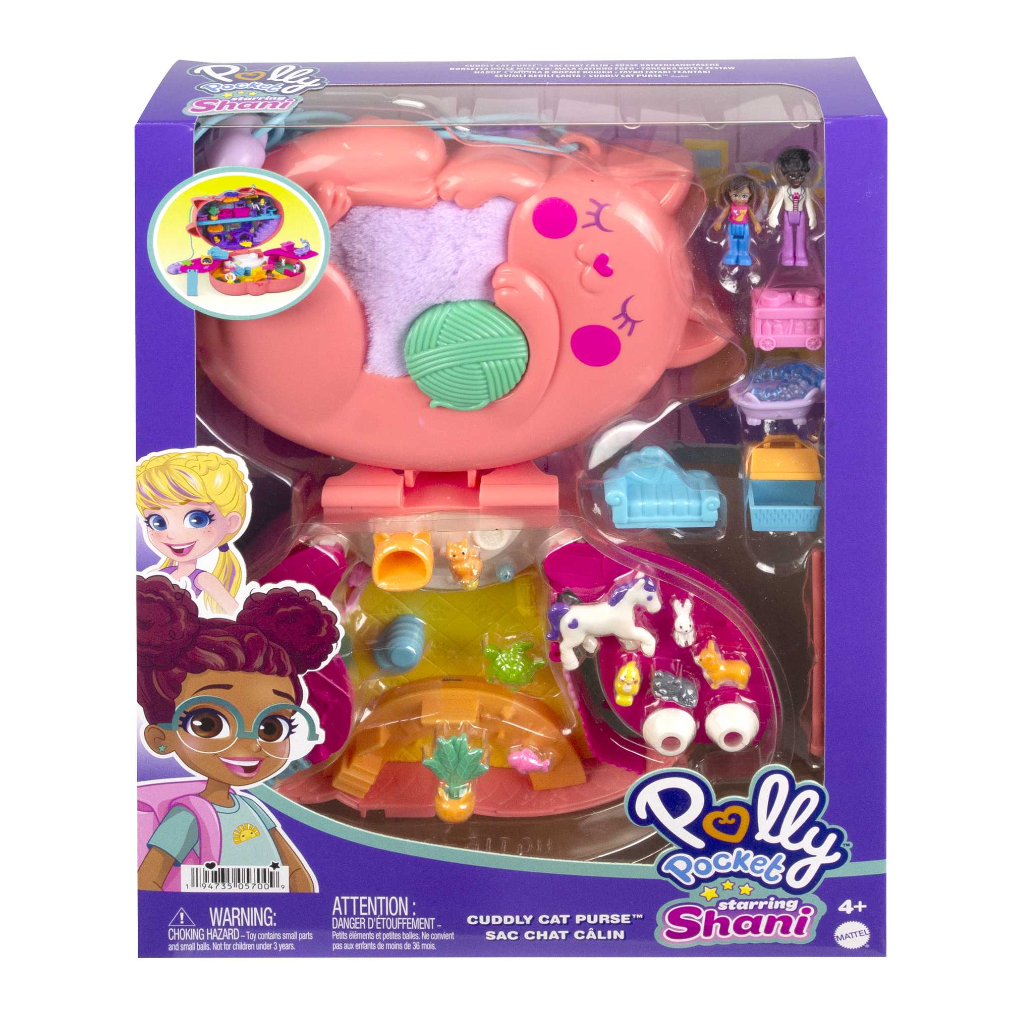 Polly Pocket Starring Shani Cuddly Cat Purse Compact - Image 6