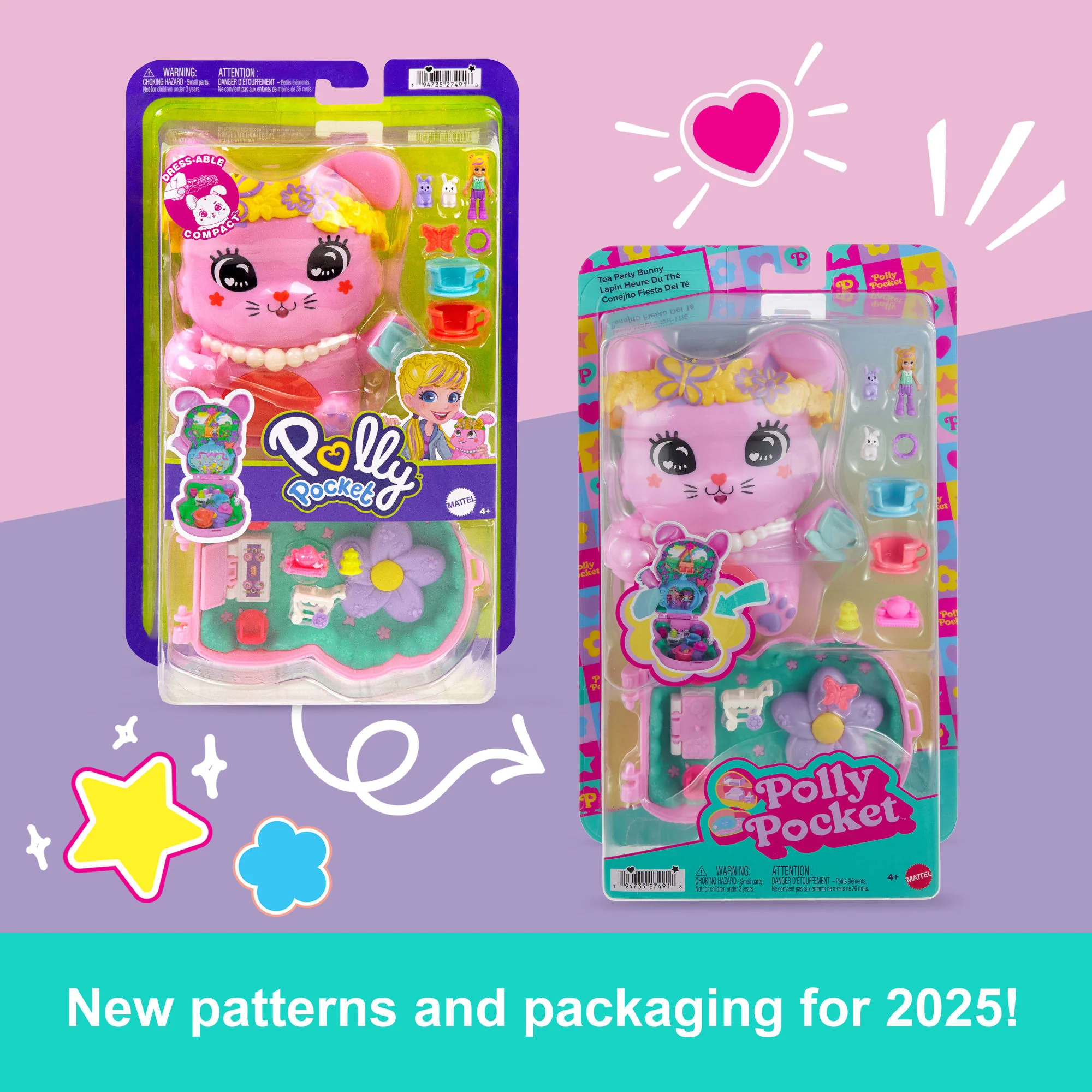 Polly Pocket Tea Party Bunny Compact Playset With 1 Micro Doll And Pet Bunnies, Travel Toy With Styling Accessories - Image 6