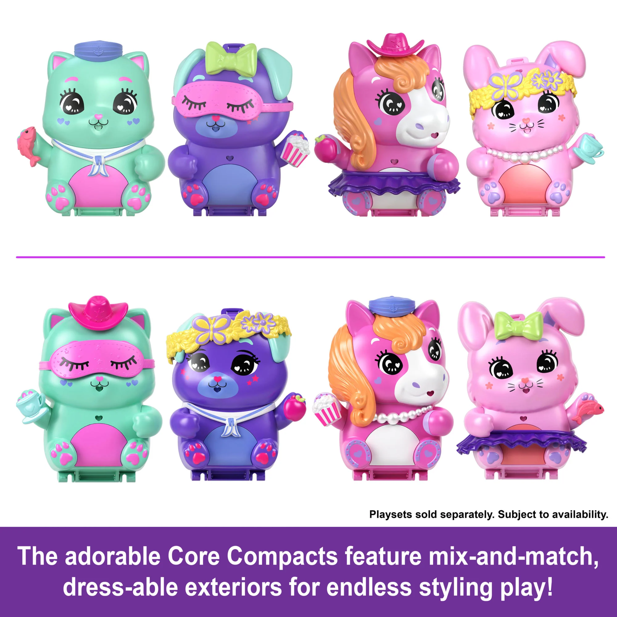 Polly Pocket Tea Party Bunny Compact Playset With 1 Micro Doll And Pet Bunnies, Travel Toy With Styling Accessories - Image 3