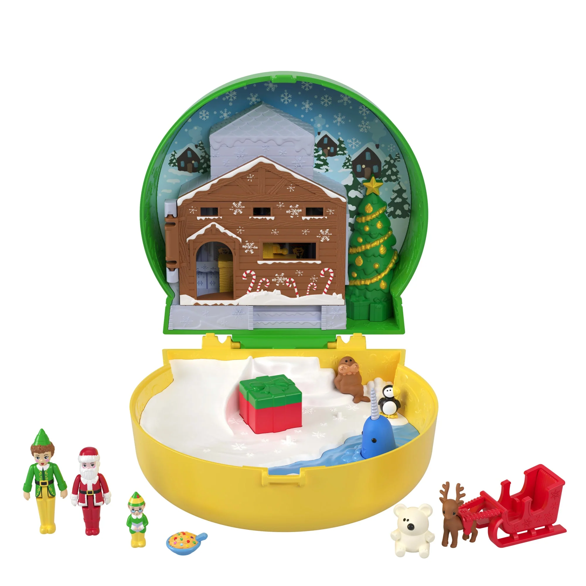 Polly Pocket Micro Buddy & Santa Dolls And Playset, Collaboration Elf Compact With 5 Accessories, Holiday Theme - Image 6