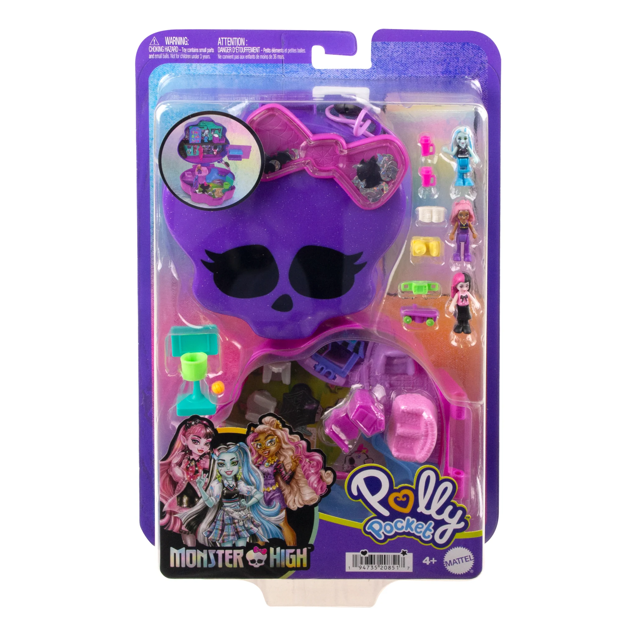 Polly Pocket  Monster High  Coffret Avec 3Micro-Poupées et 10Acc. - Image 6