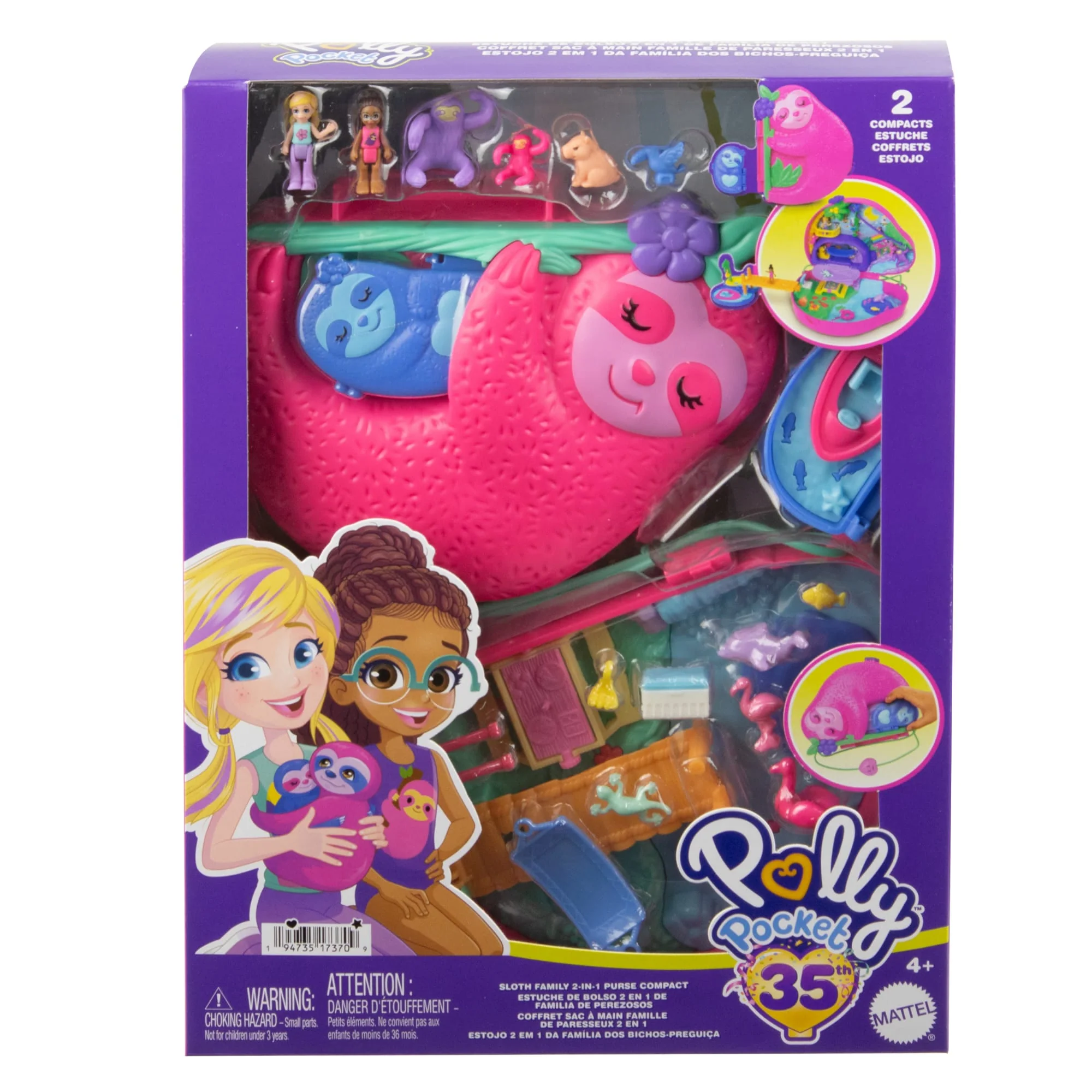 Pollypocket-La Famille des Paresseux-Coffret 2en1, Jouet de Voyage - Image 6