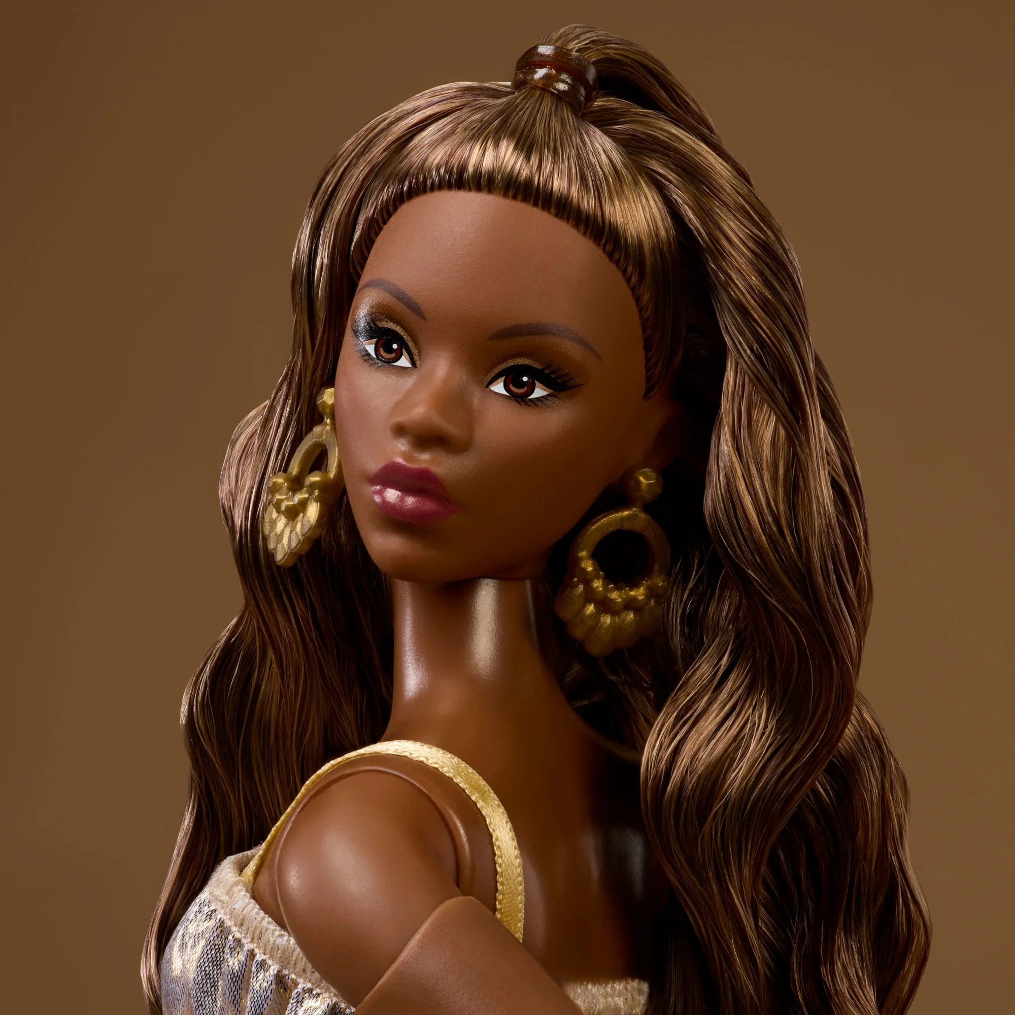 Barbie-Barbie Basics Modèle 09-Poupée Brune Avec Robe Dorée - Image 3