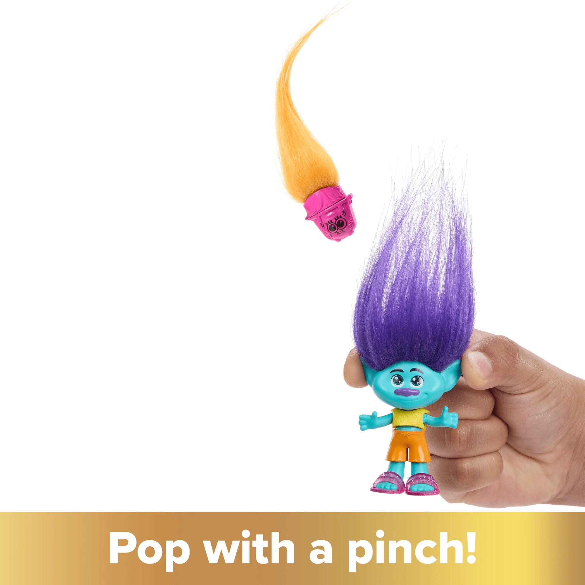 Dreamworks Trolls Band Together Hair Pops Branch Small Doll & Accessories, Toys inspired By The Movie - Image 3