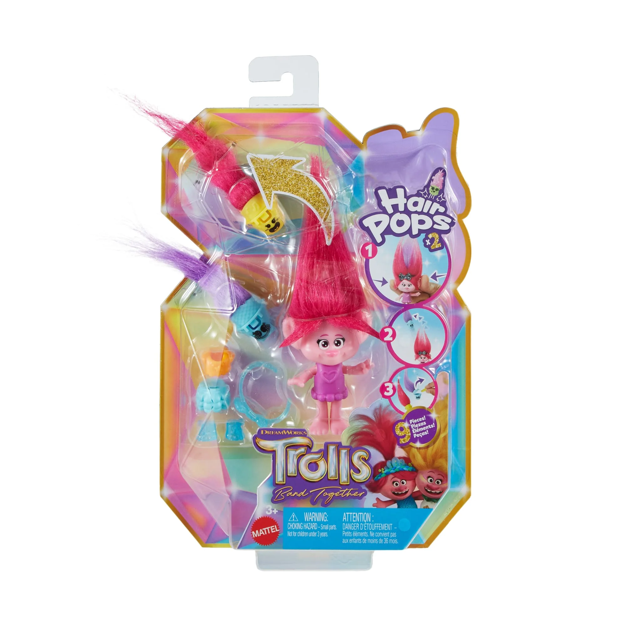 Dreamworks Trolls Band Together Hair Pops Queen Poppy Small Doll & Accessories, Toys inspired By The Movie - Image 6