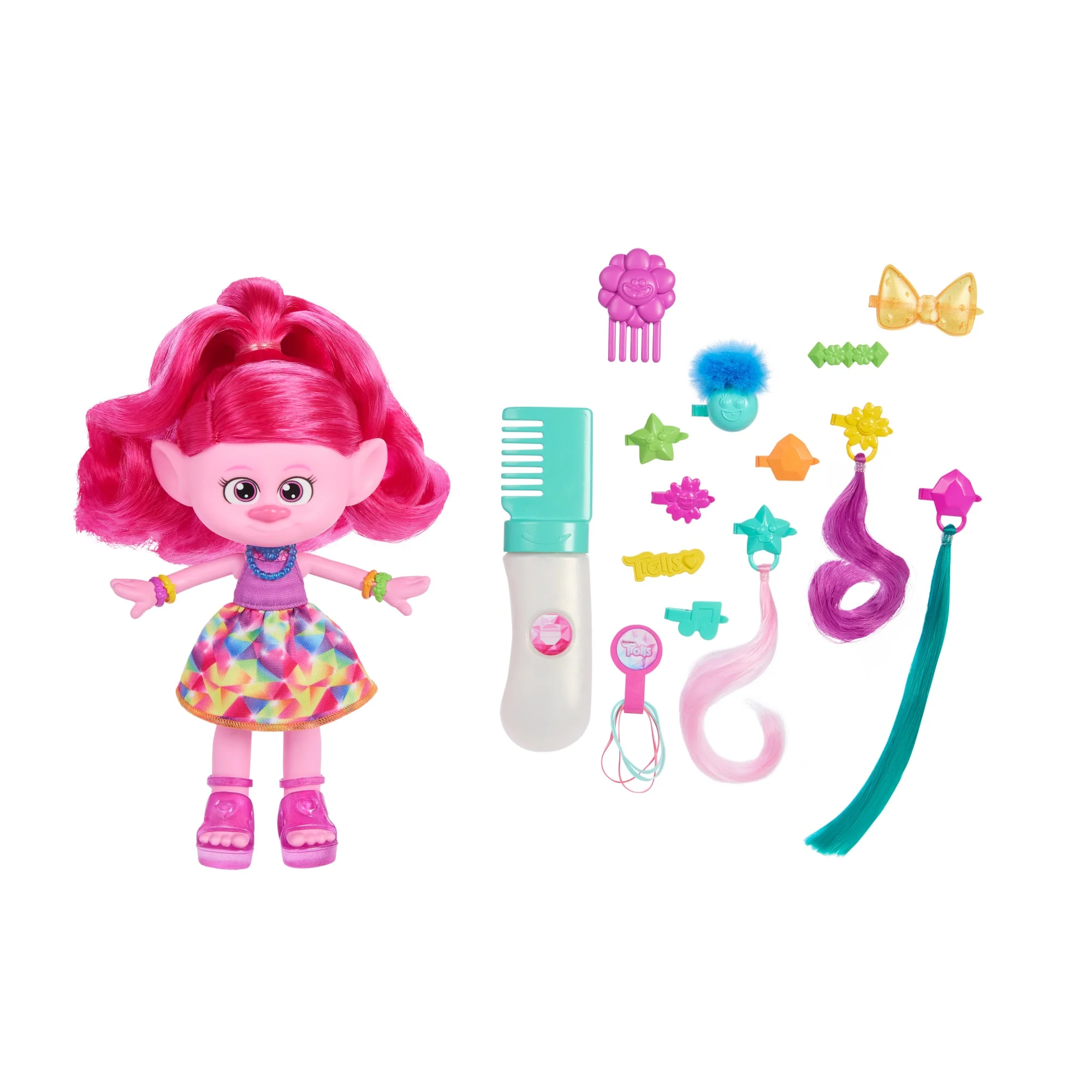 Dreamworks Trolls Band Together Cheveux Pailletés Reine Poppy