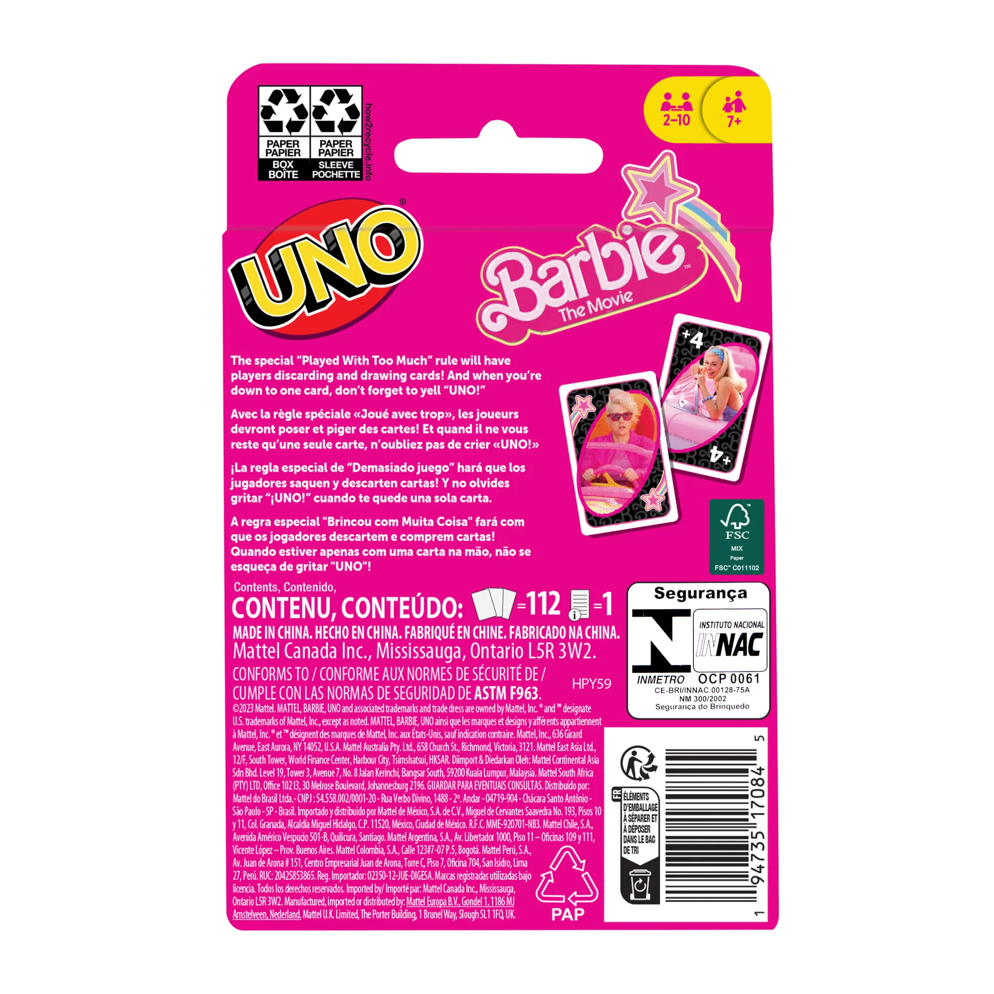 UNO Barbie The Movie Card Game, inspired By The Movie - Image 6