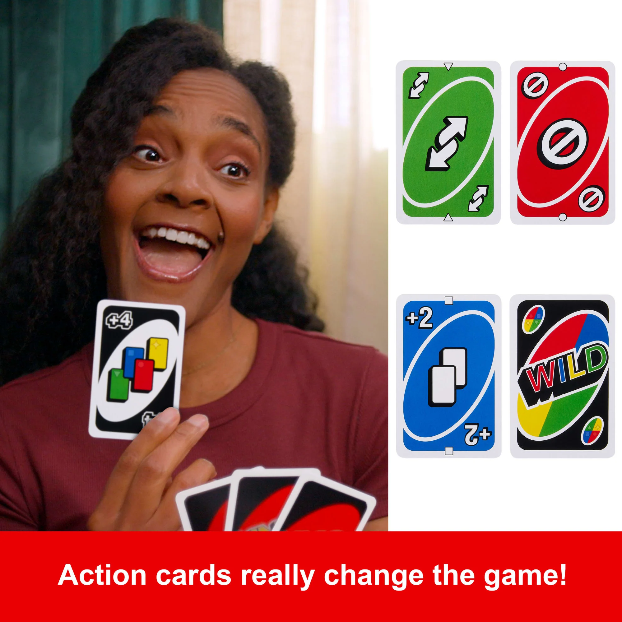 UNO Card Game For Kid, Adult & Family Night & Parties, Color Blind Accessible & Customizable Cards - Image 3