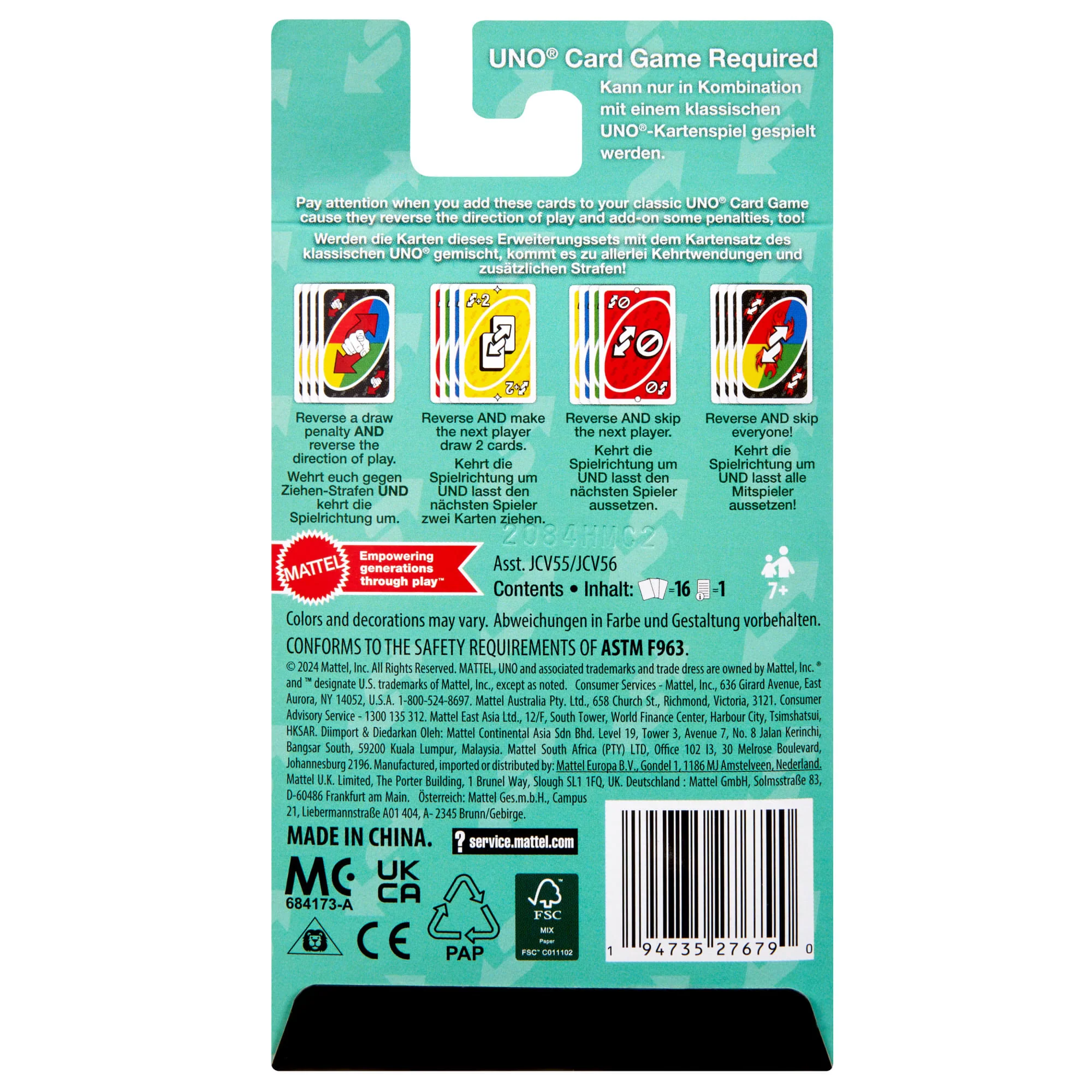 UNO Add-On-Packs Reverse Pack Card Game For Kids, Family & Game Nights, Travel, Camping & Parties - Image 6