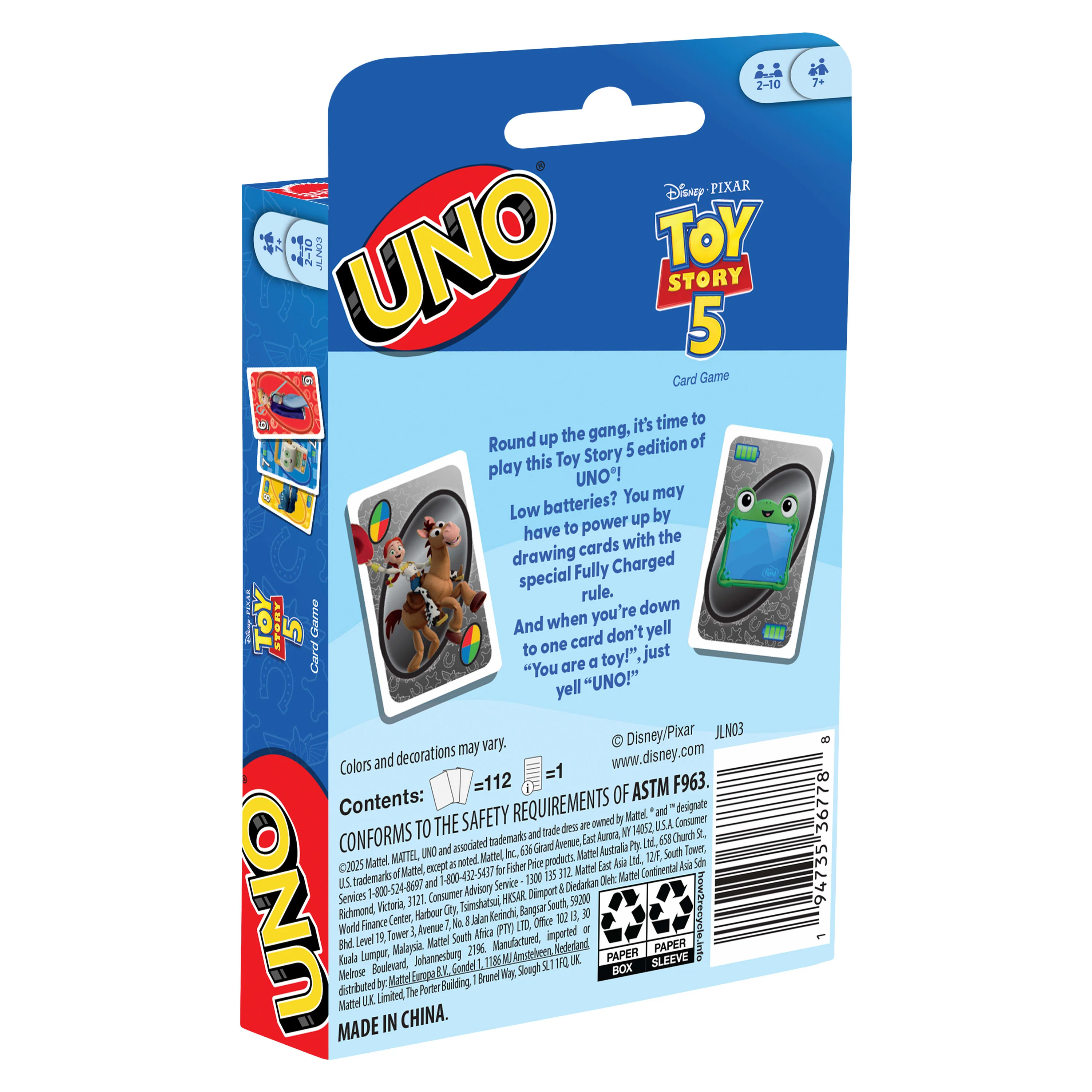 UNO Disney And Pixar Toy Story 5 Card Game For Kid, Adult & Family Nights, Deck Inspired By The Movie - Image 5