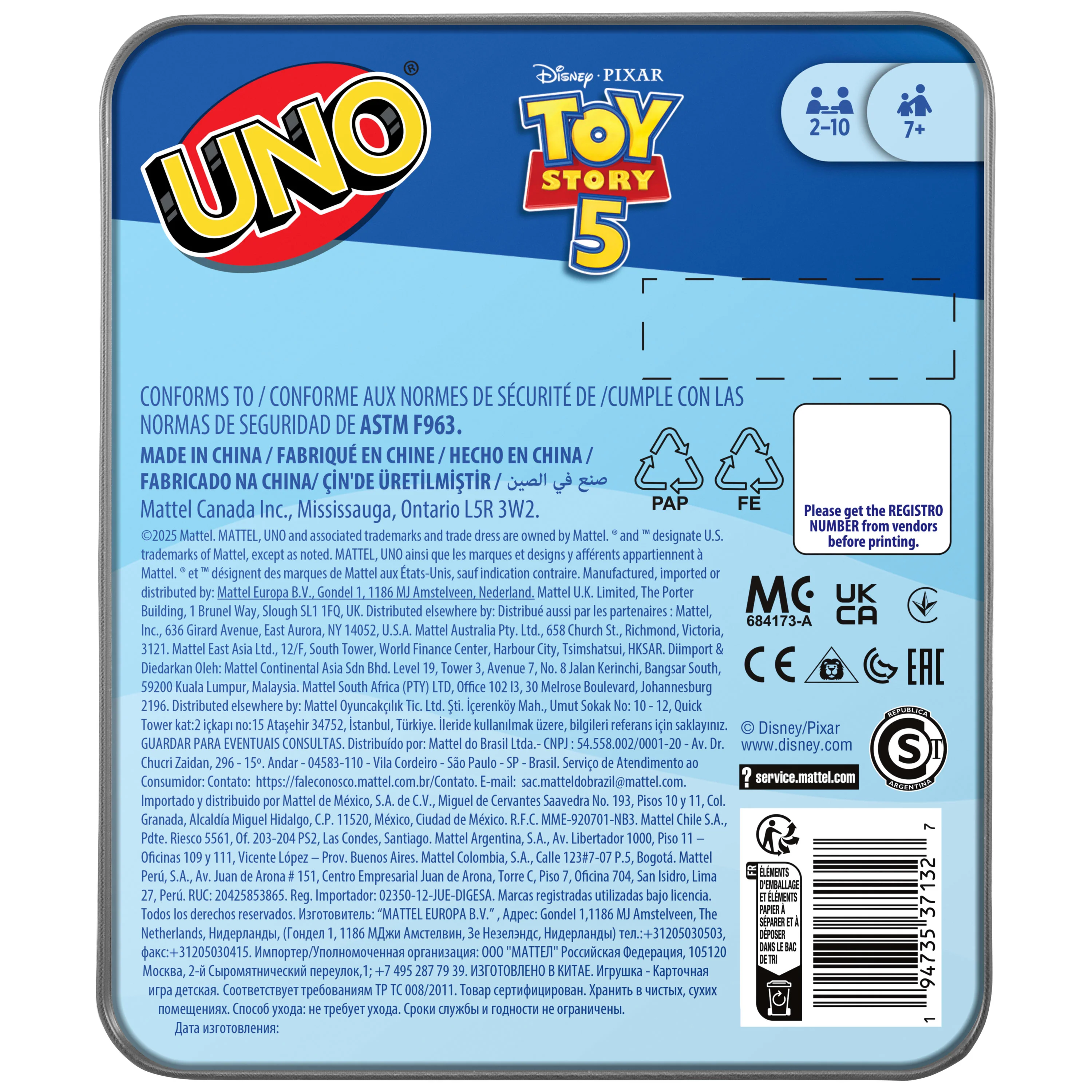 UNO Disney And Pixar Toy Story 5 Card Game For Kid, Adult & Family Nights, Deck Inspired By The Movie - Image 5