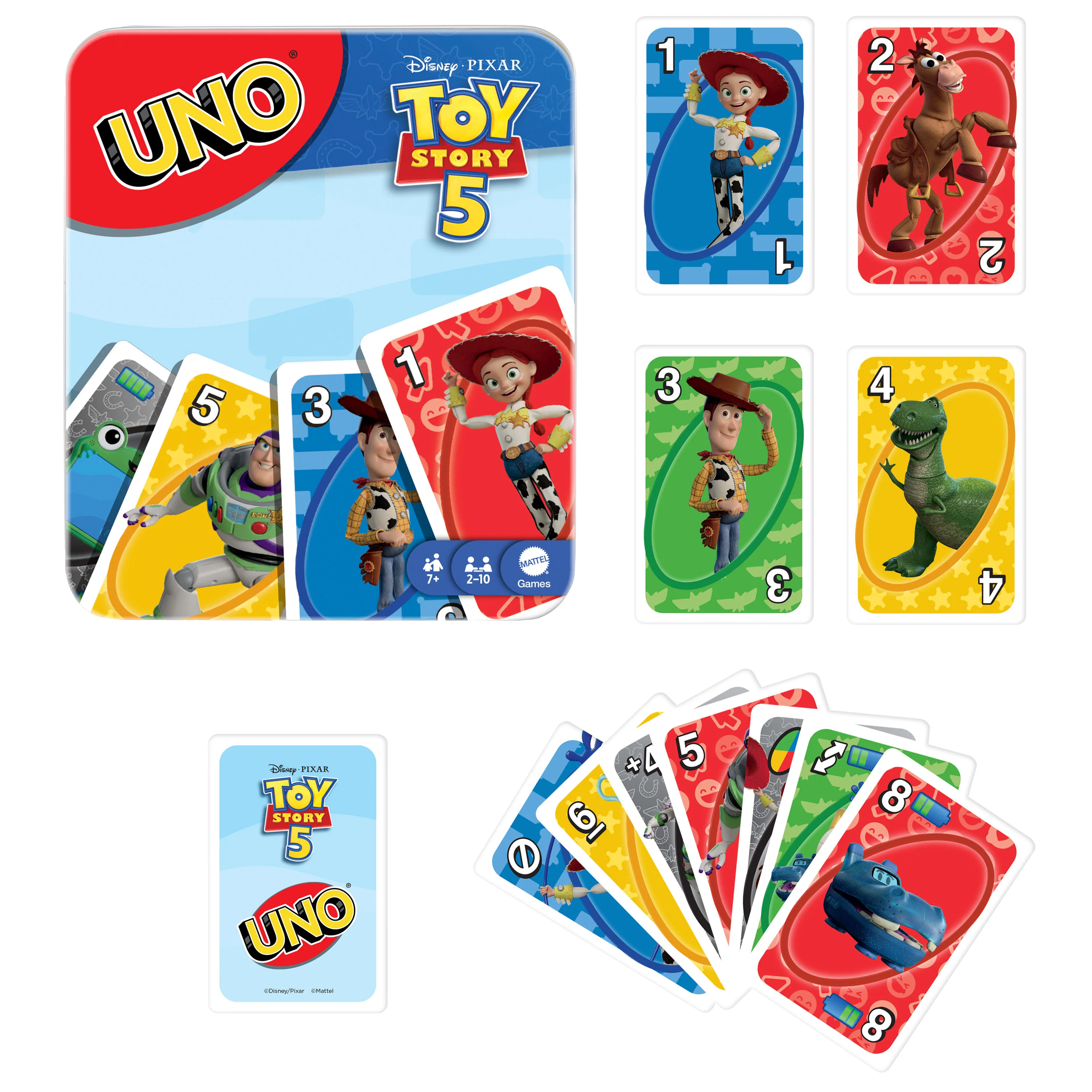 UNO Disney And Pixar Toy Story 5 Card Game For Kid, Adult & Family Nights, Deck Inspired By The Movie - Image 6