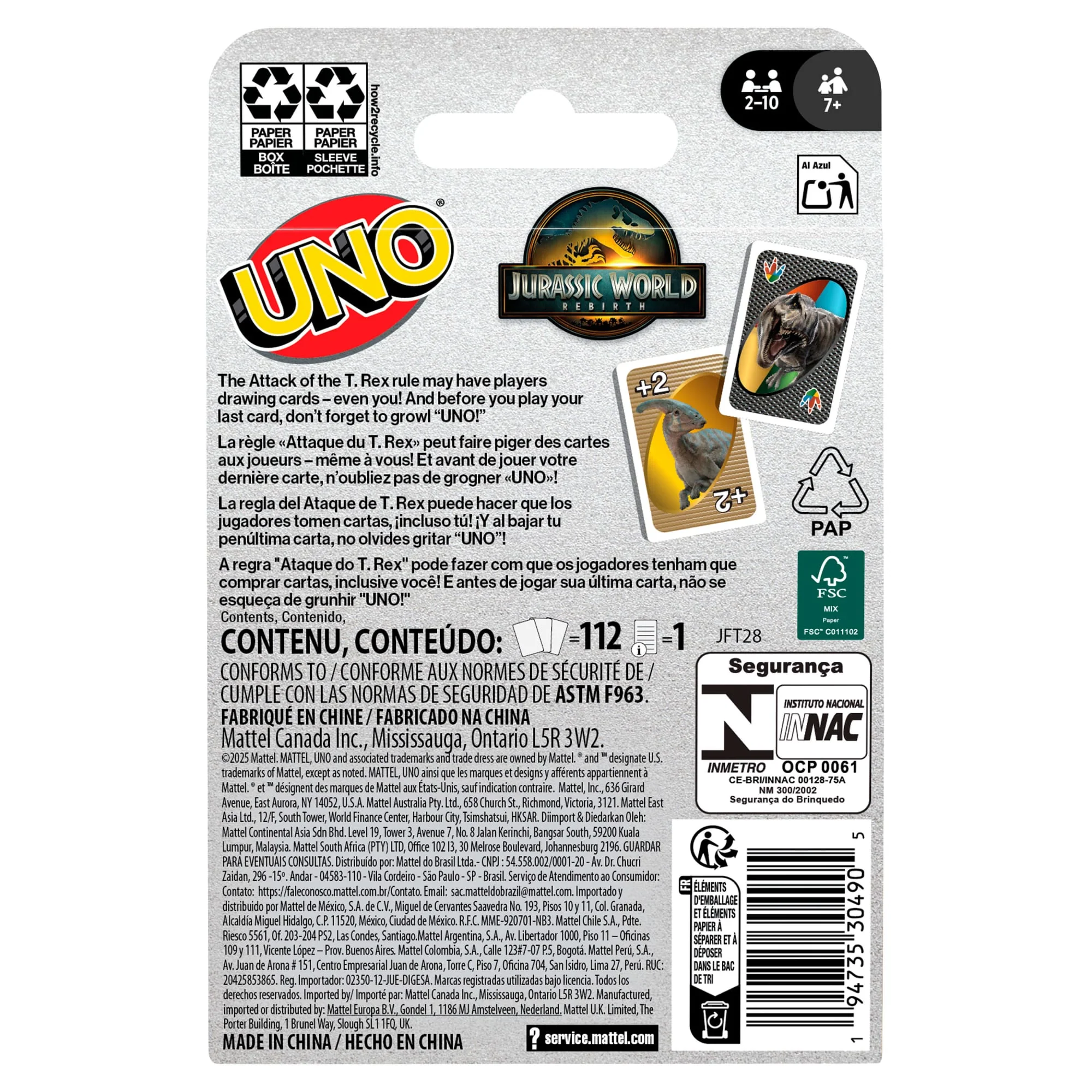 UNO Jogo de Cartas Jurassic World - Image 6