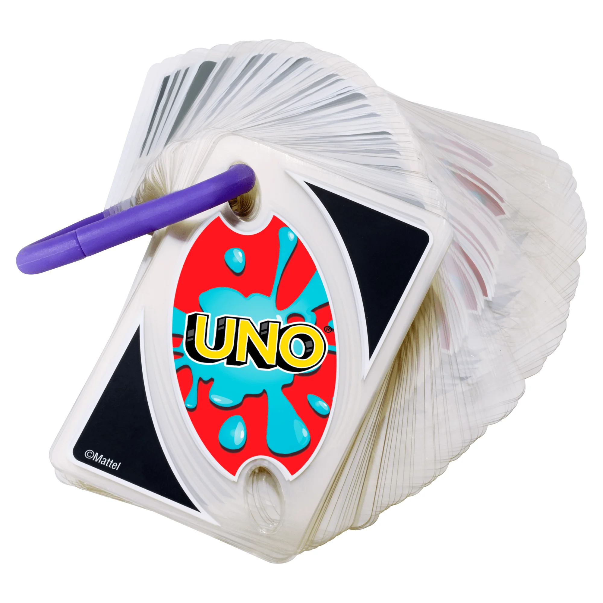Jeu de Cartes Uno Splash™ Portatif Avec Cartes en Plastique Imperméables et Agrafe - Image 4